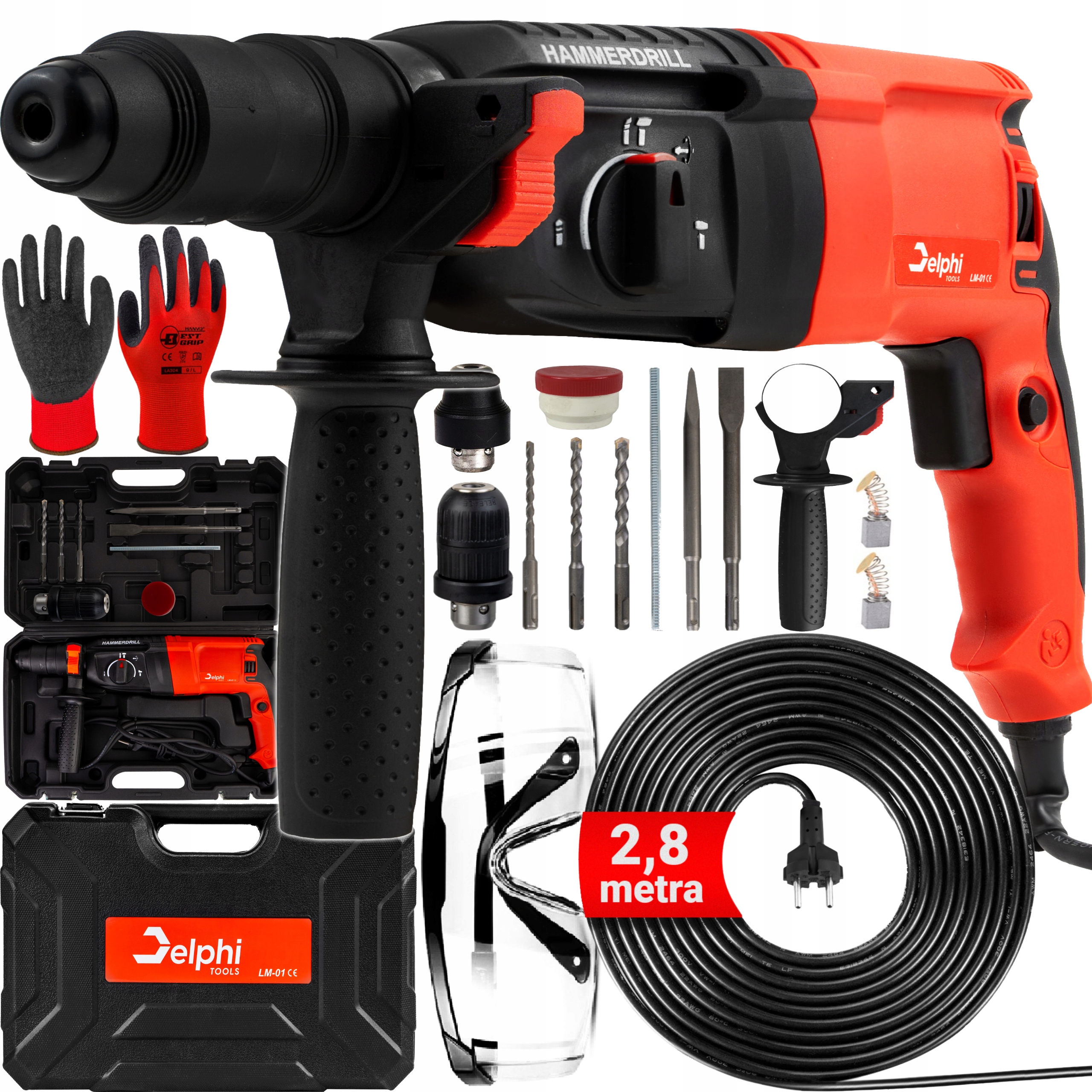 Vrtací Kladivo S Příklepem Příklepové Kladivo Sds+ 2600 W kabel 2,8 m