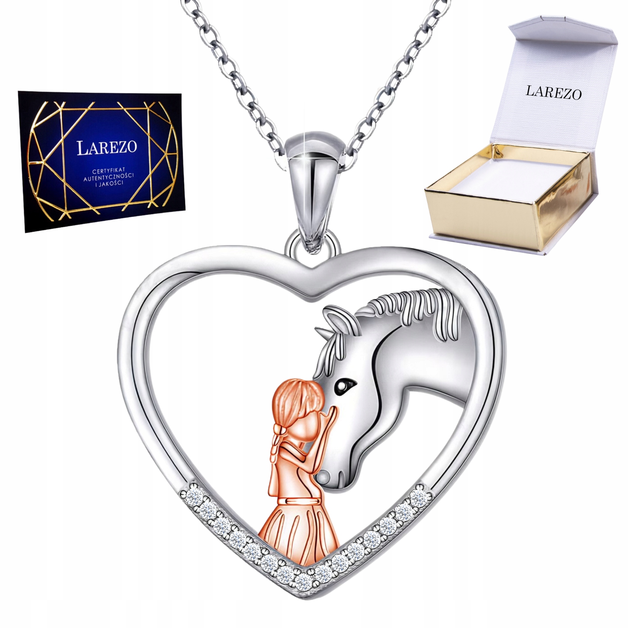 

Naszyjnik srebrny 925 Dziewczynka Z Konikiem