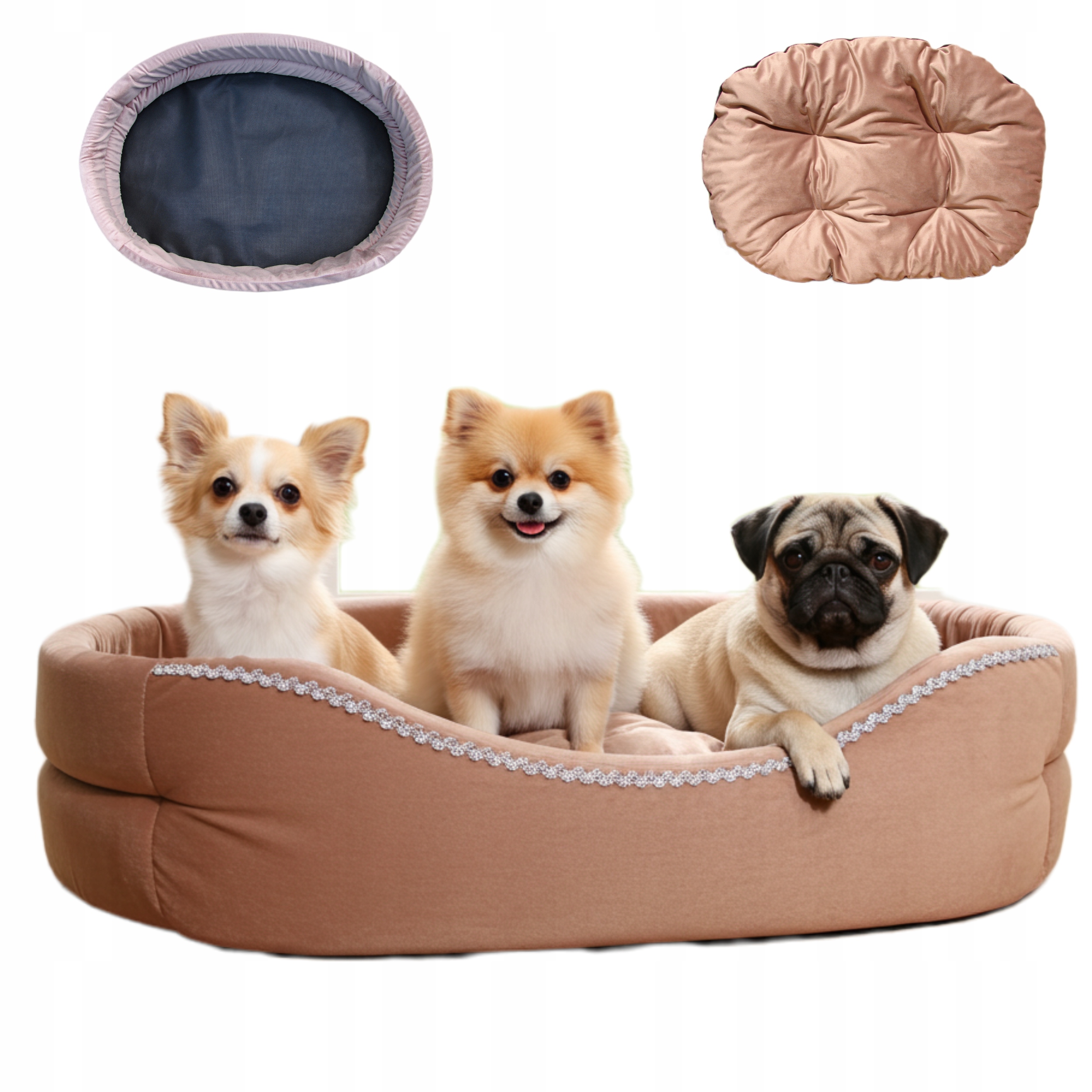 Levně Potah psa kočky Měkké pelíšek Antistresové malá pohovka růžová XXL 74/55