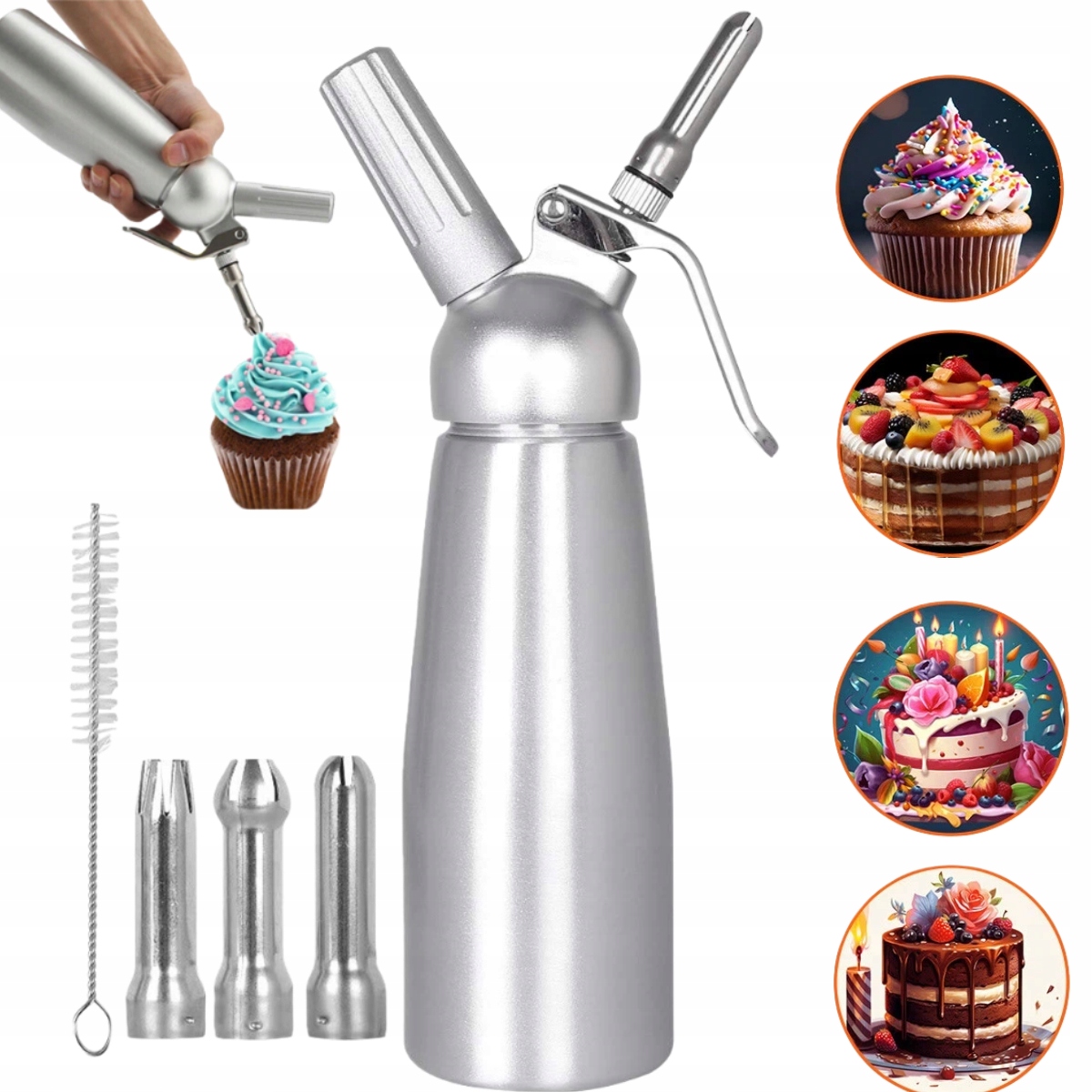 Sifon Na Šlehačku Nerezová Ocel S Příslušenstvím Sada