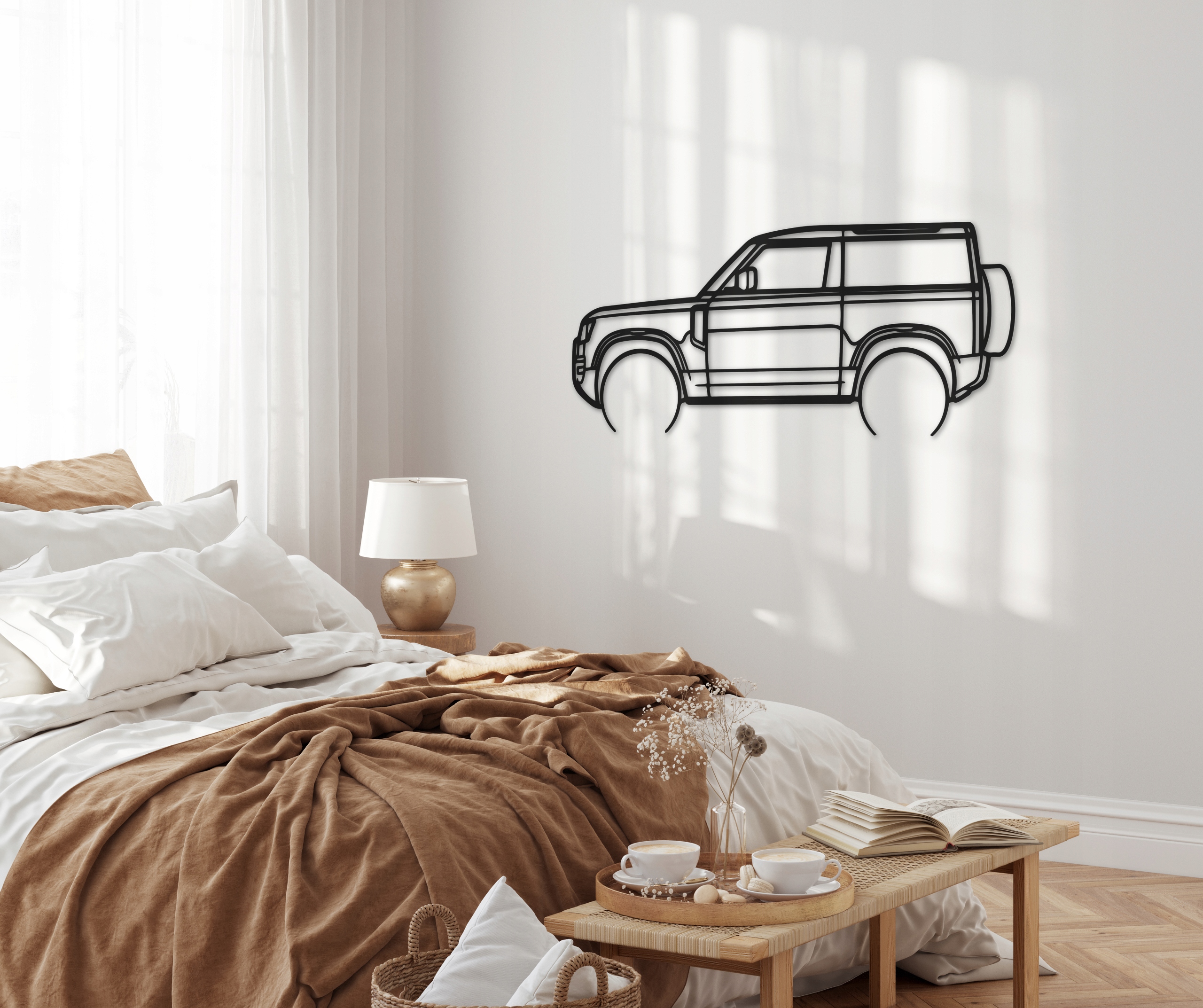 DEKORACJA ŚCIENNA SAMOCHÓD Land Rover 22 Defender PANEL 3D 80 CM OBRAZ Szerokość produktu 80 cm