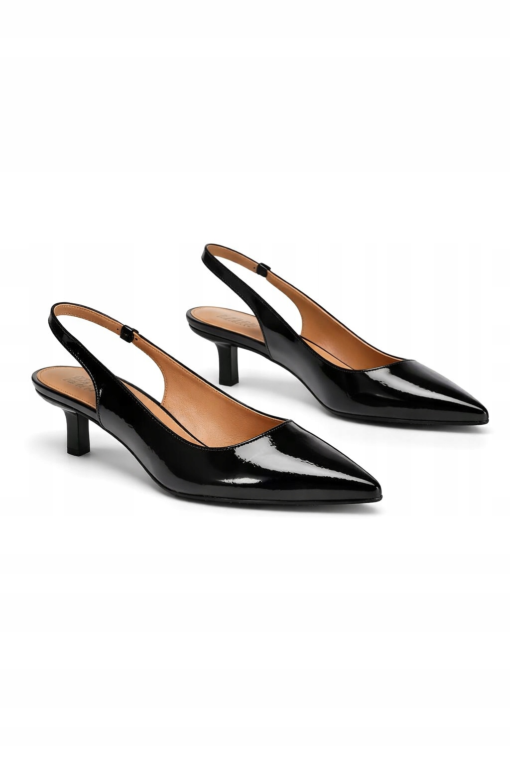 Bianco Lakované Černé Lodičky S Podpatkem, Sloupek 38 I_a