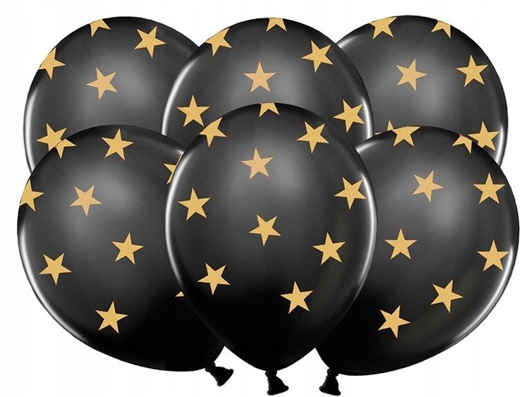 

Balony na urodziny czarne w złote gwiazdki 50szt