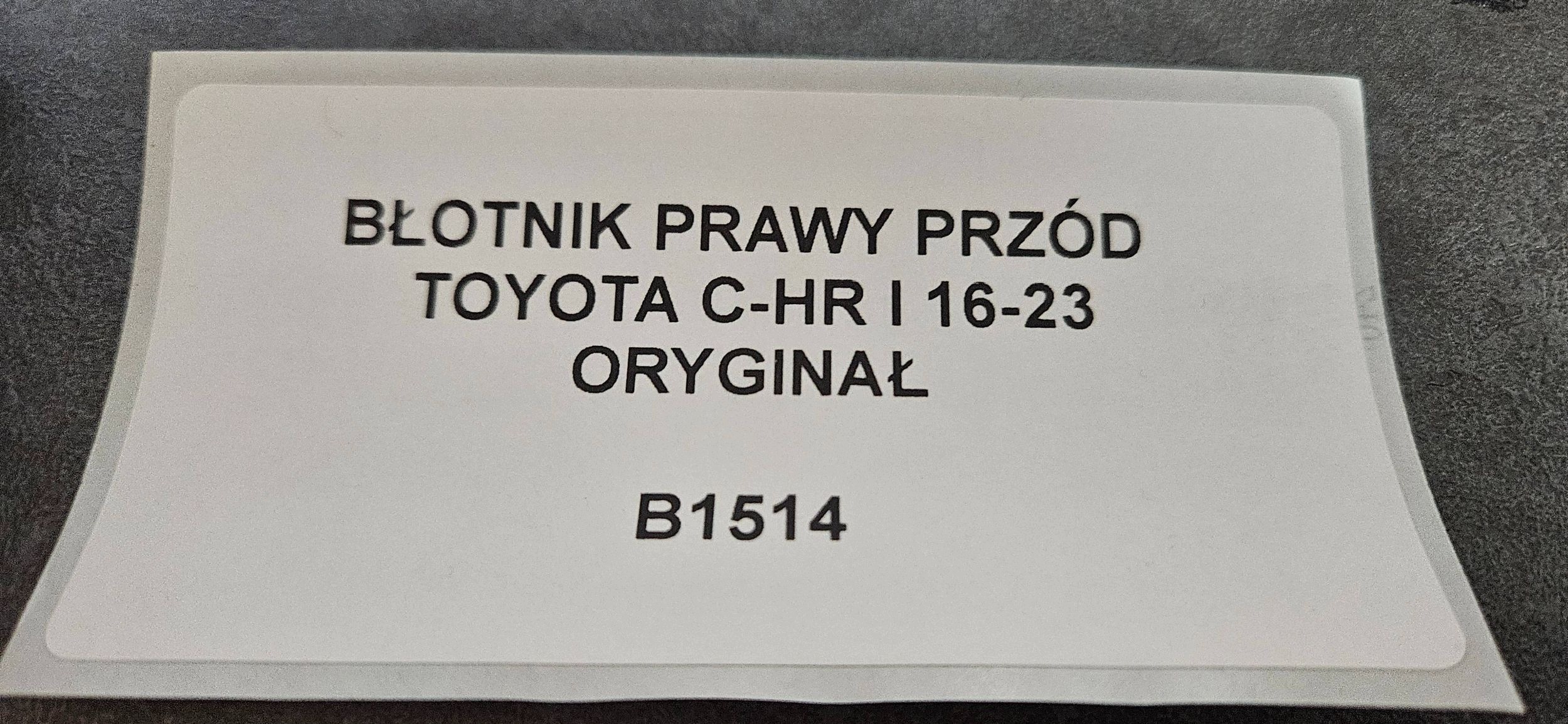 parafango Destra Anteriore TOYOTA C-HR e 16-23 Originale