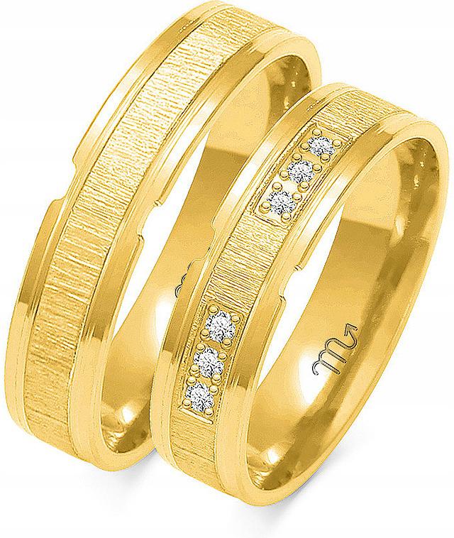 Zlatý snubní prsten gravírování 14kt 585 vel. 17 18 19, módní svatební kolekce