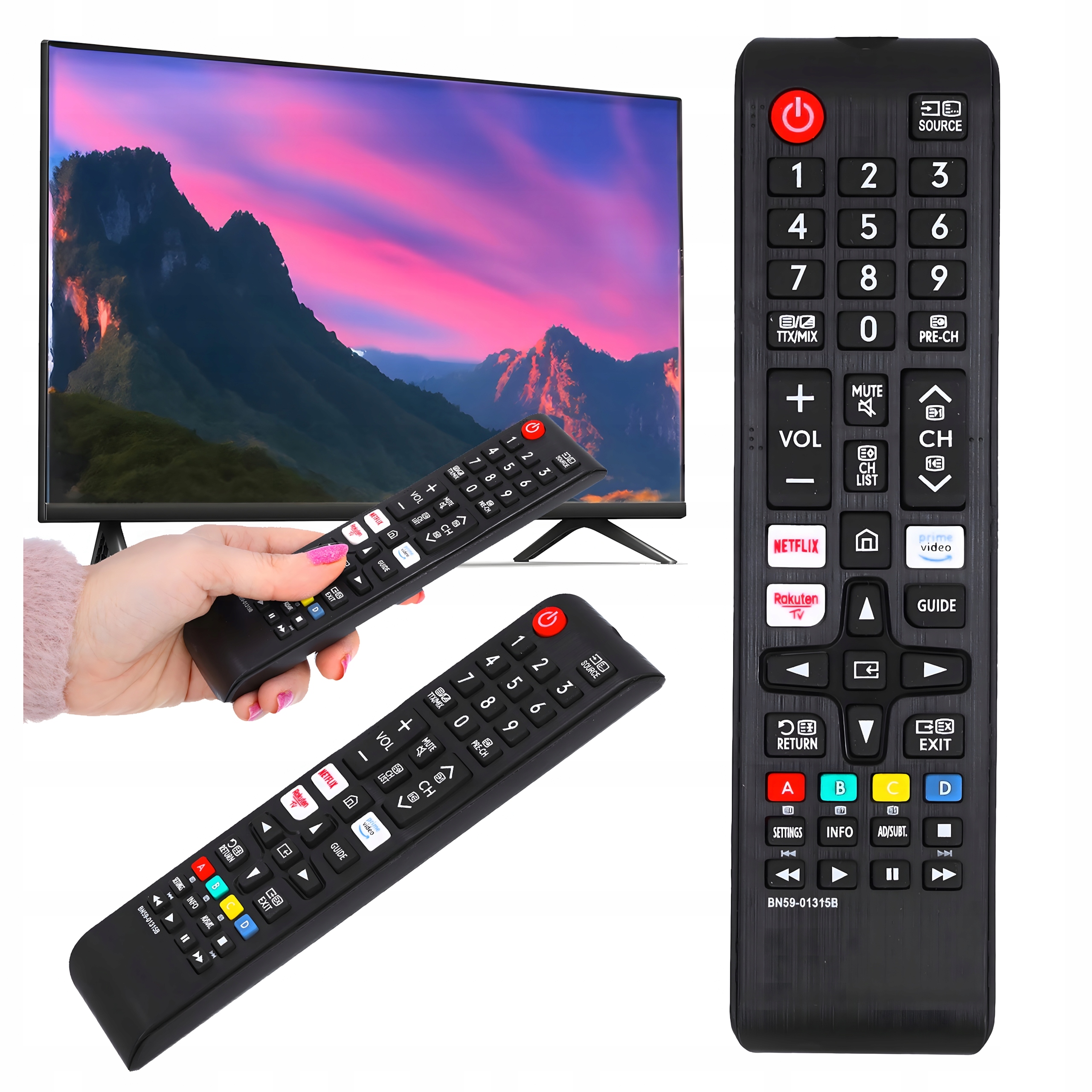 Pilot Do TV Telewizora Do Samsung Smart TV Netflix / Amazon Prime Zamiennik