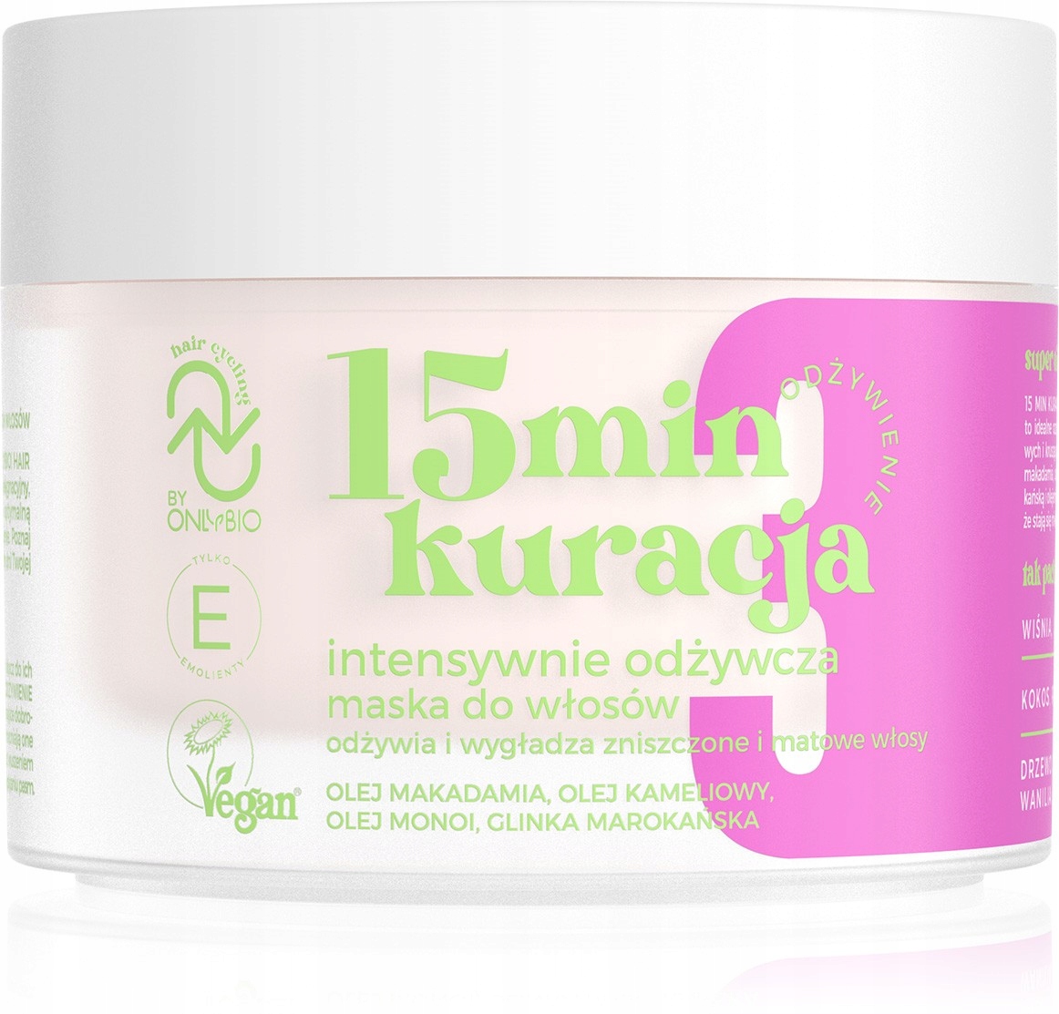 ONLYBIO HAIR CYCLING INTENSYWNIE ODŻYWCZA MASKA DO WŁOSÓW 15 MIN