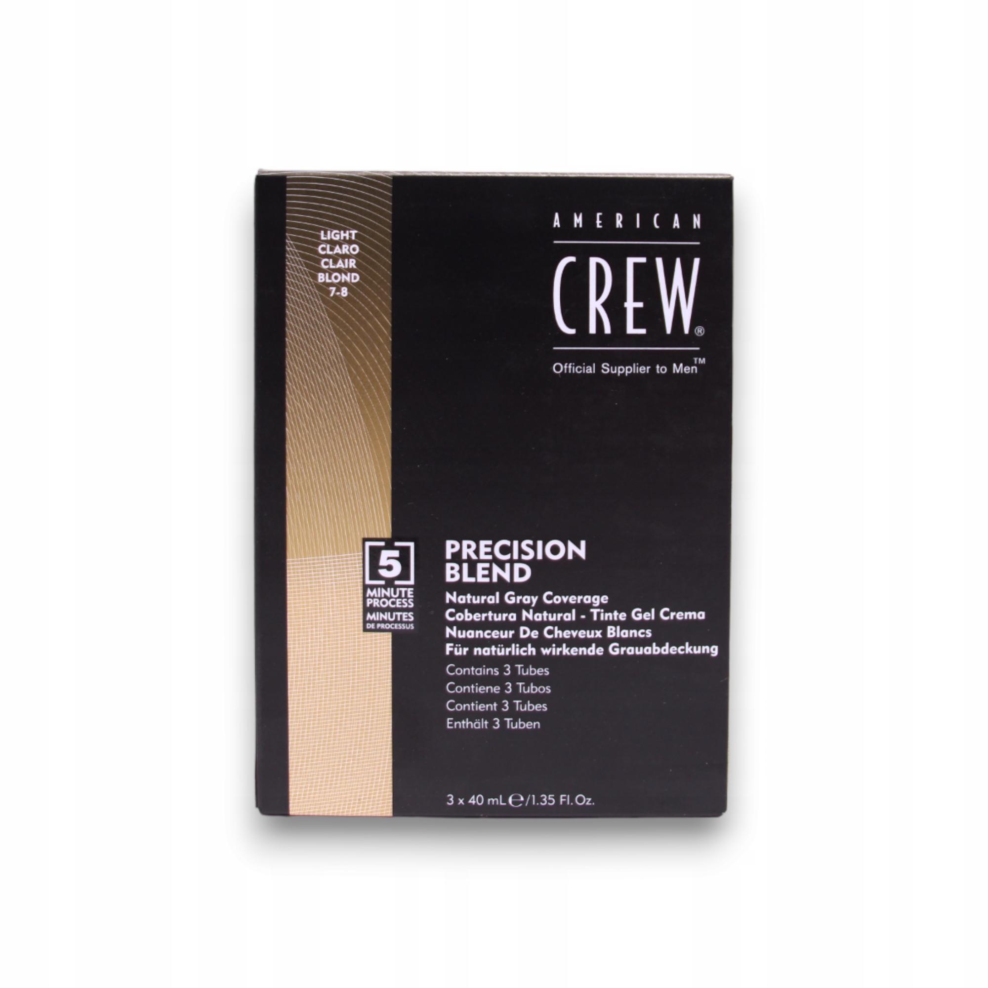 American Crew , Precision Blend, Semipermanentní barva na vlasy, 7-8 světlý, 3x, 40