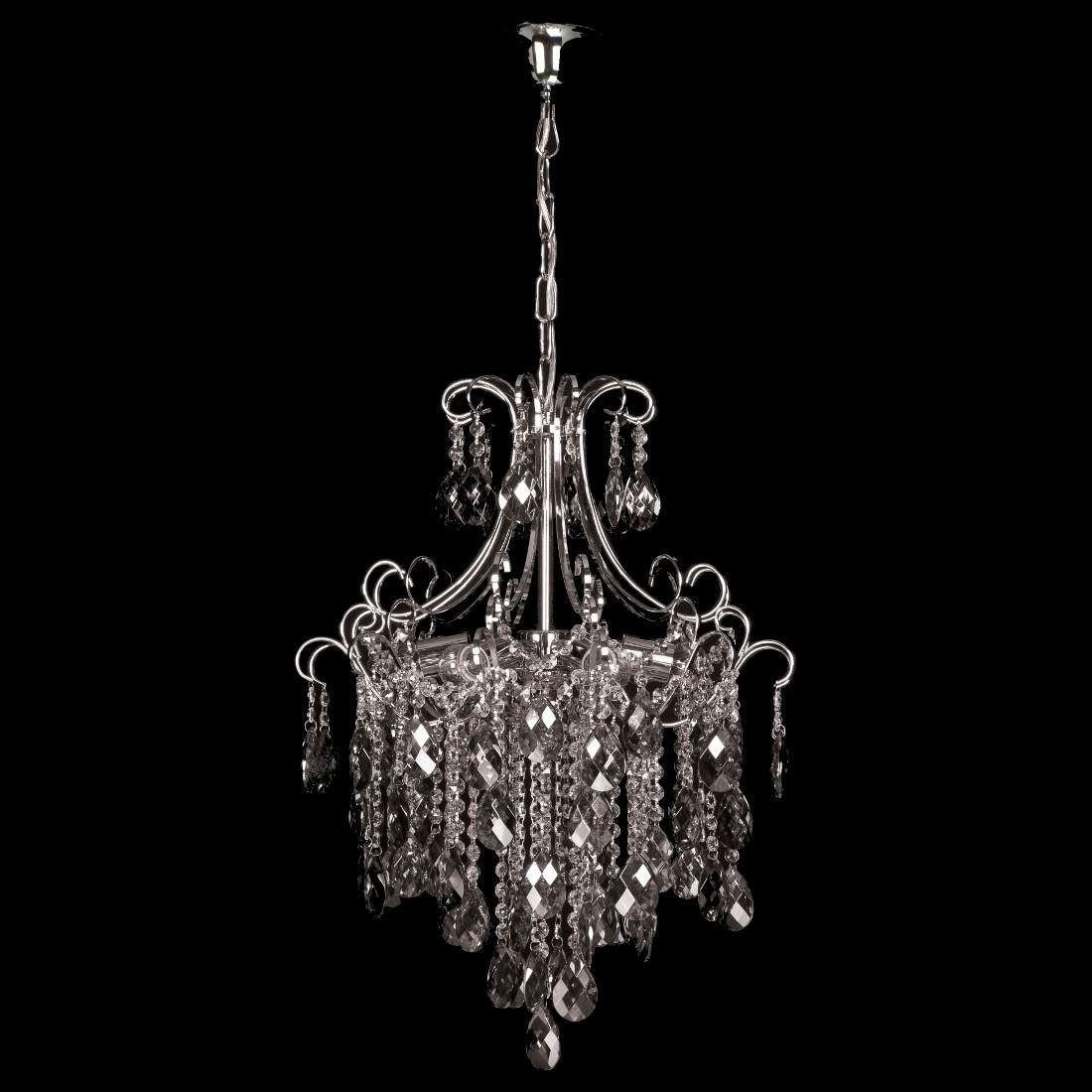 Stropní lustr W-e 0705/6 Cr+wt, oslnivá glamour lampa do jídelny