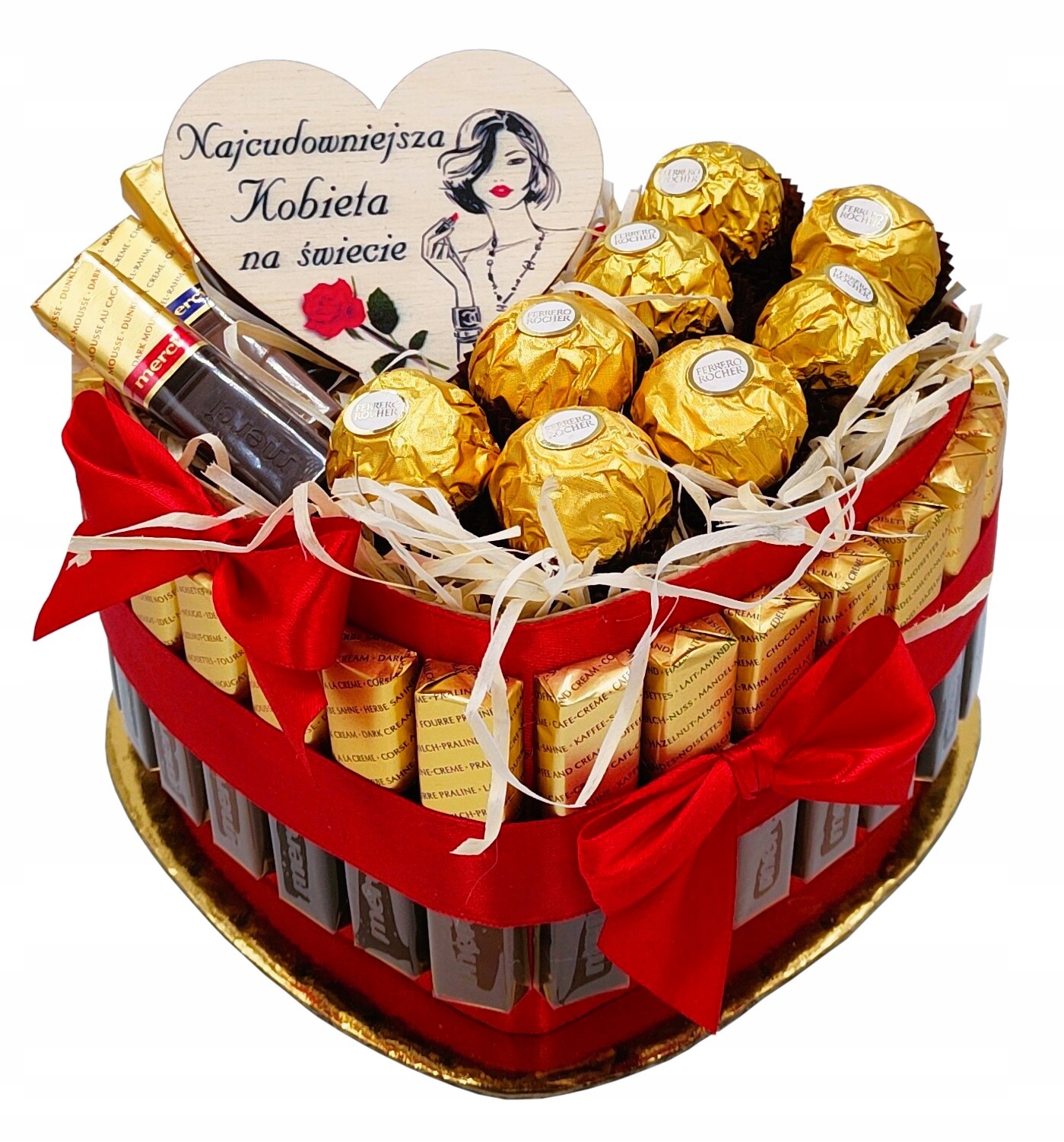 Levně Dort Merci Dárkový koš Sada sladkostí Dárek Narozeniny Jmeniny 18 30