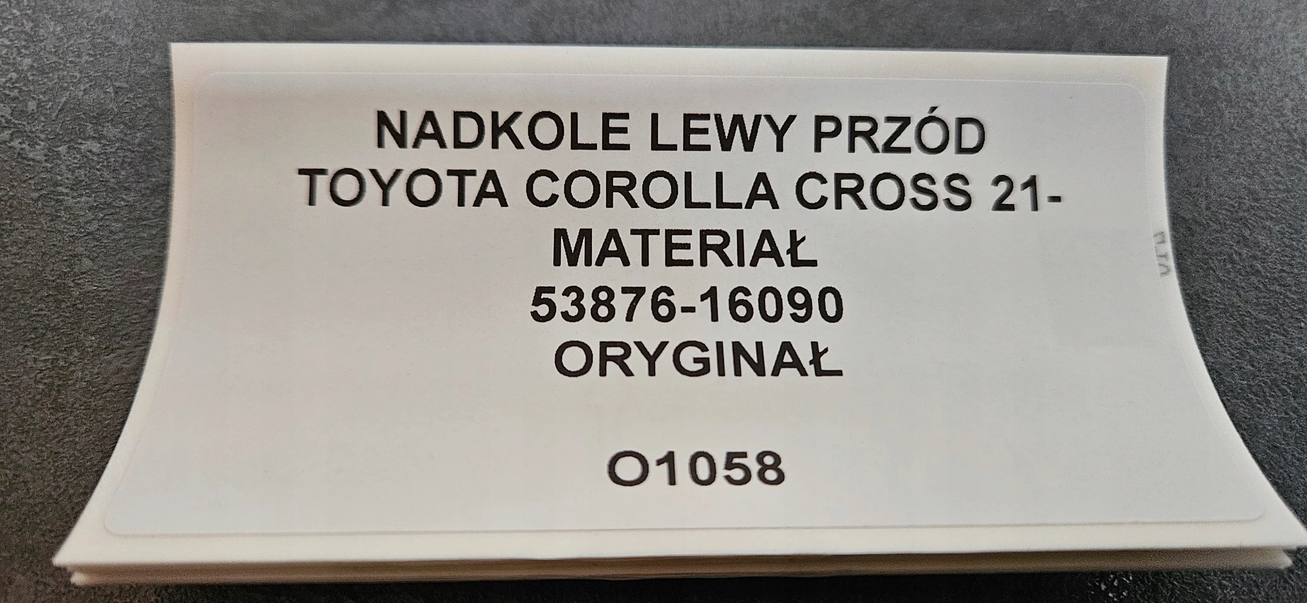mudguard left front TOYOTA COROLLA CROSS 21- original 53876-16090