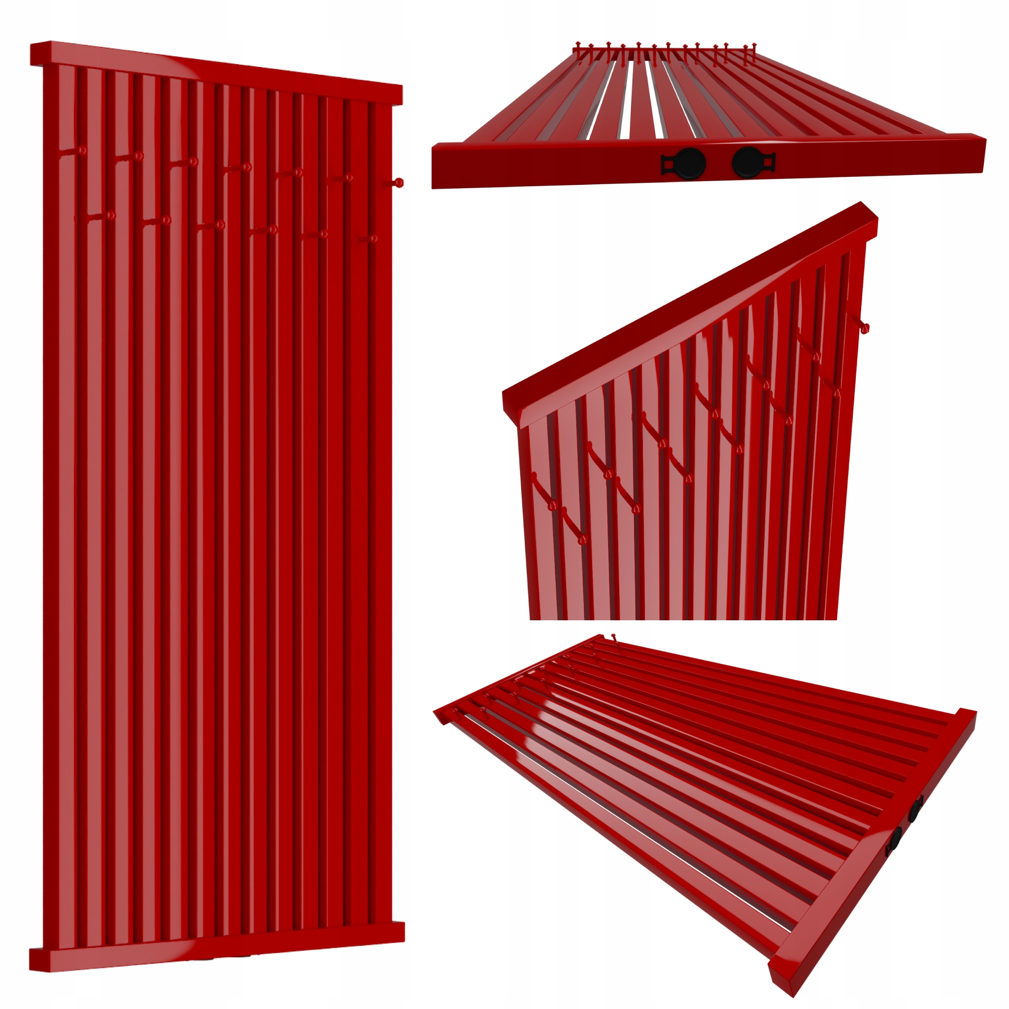 Dekorativní radiátor s věšáky Radiator Hook 180x61 Červený Lesk