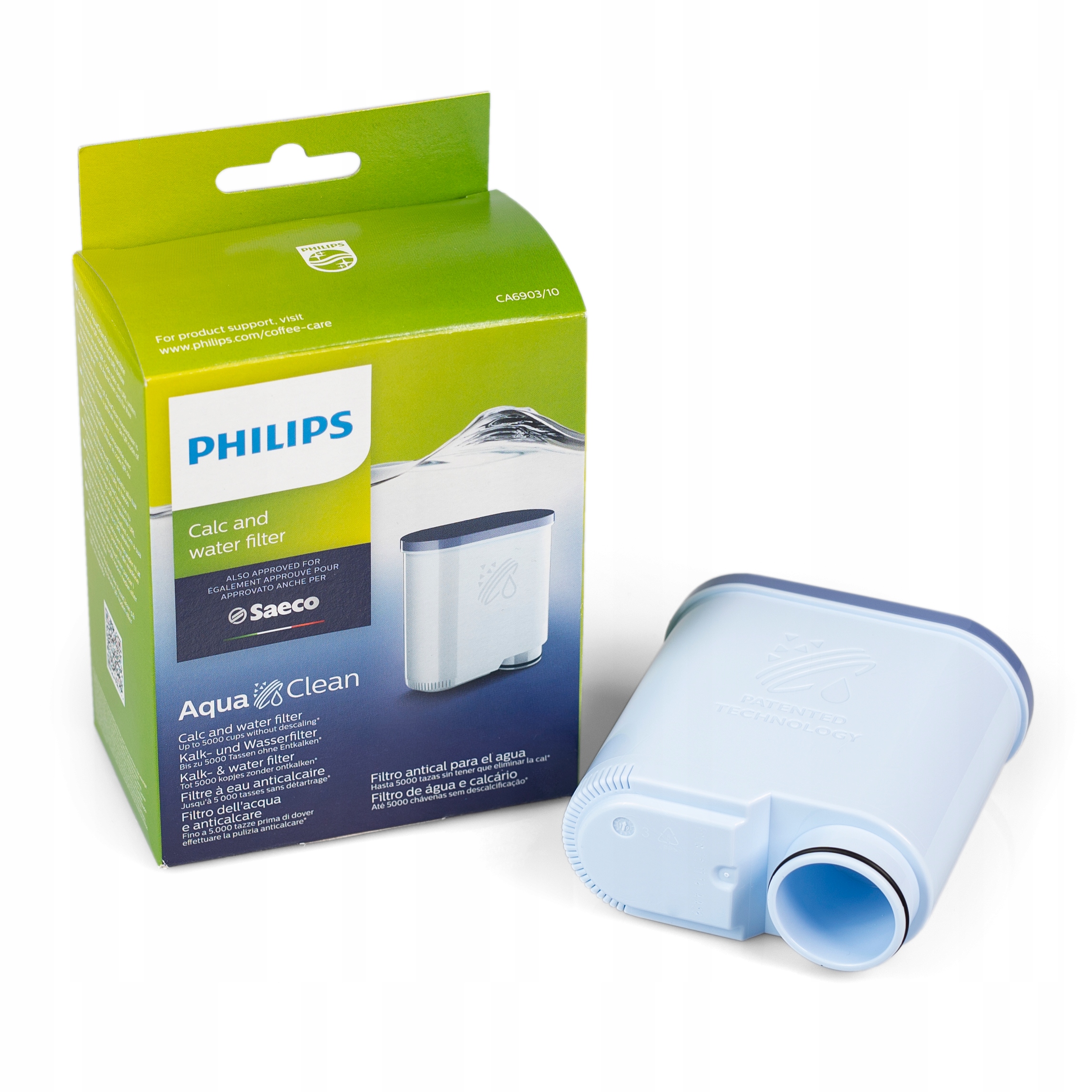 2x AquaClean Filtre à eau pour Philips et Saeco CA6903/10 CA6903/22 CA6903, de