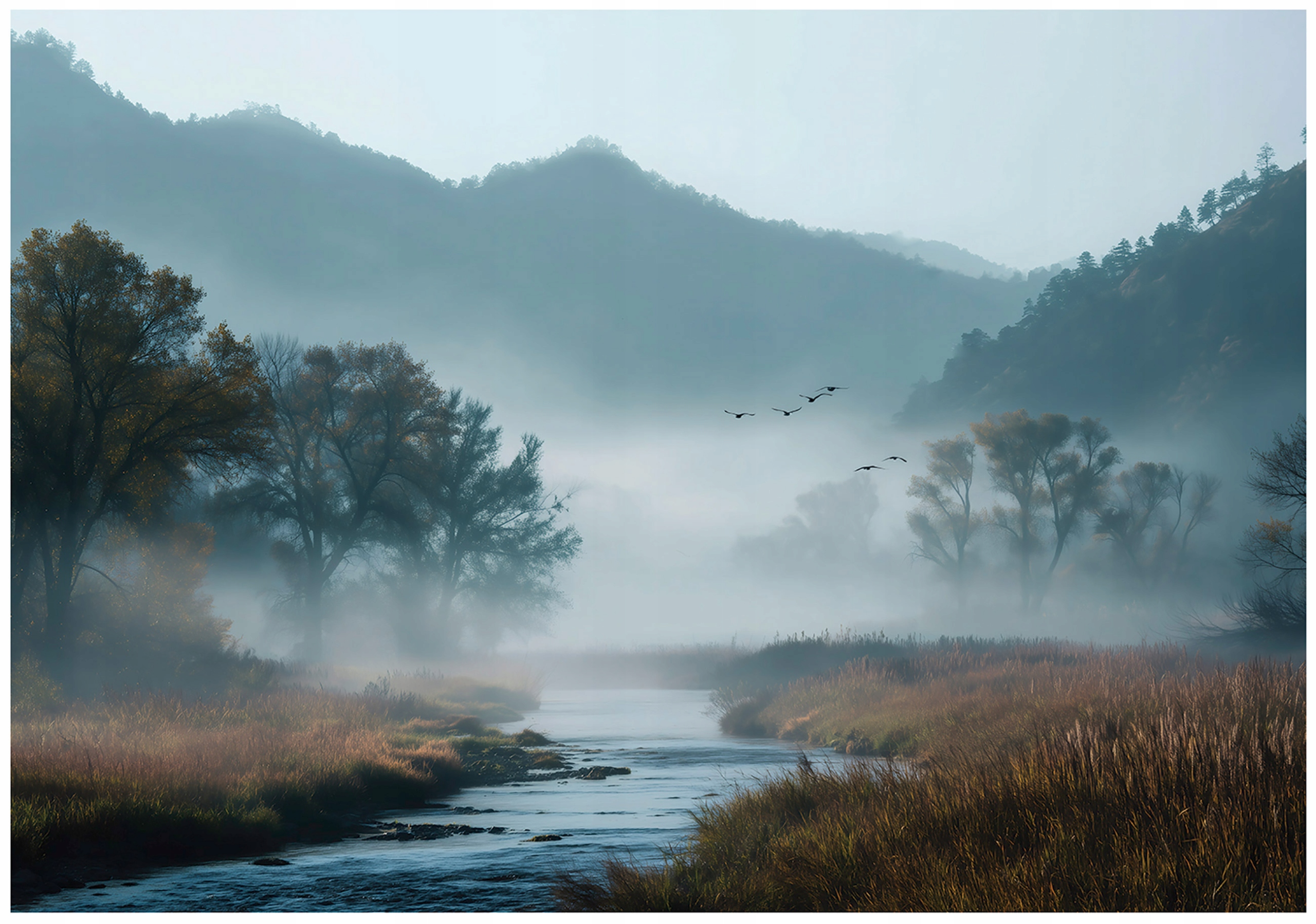 Fototapeta Les Jezero Mlha Příroda Ložnice Obývací Pokoj Tapeta Flizelina 250x175