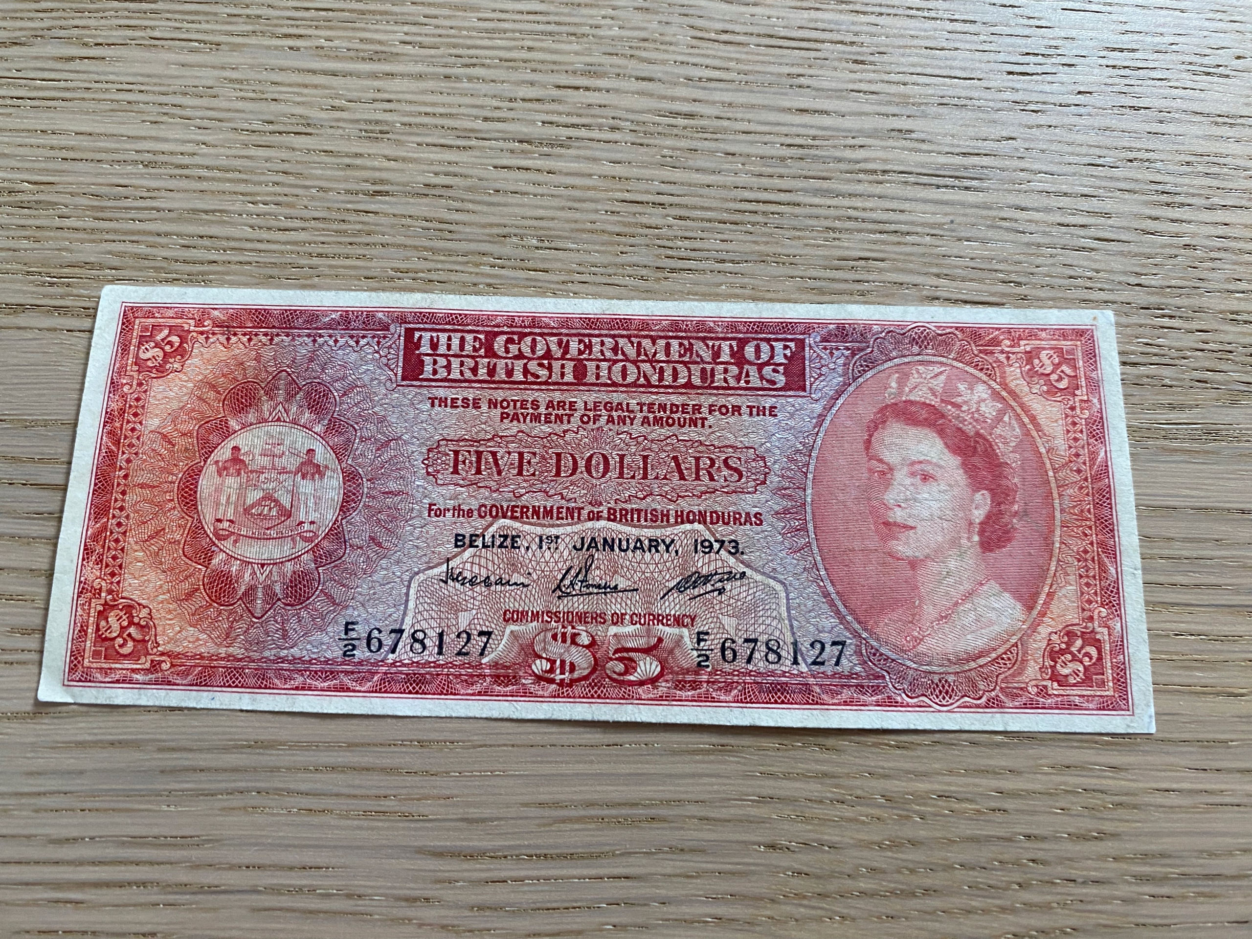 Honduras Brytyjski - 5 dolarów - 1973