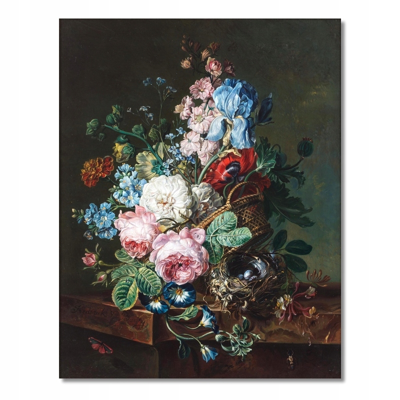 obraz na płótnie Frederic Bailey maki róże bukiet w wazonie