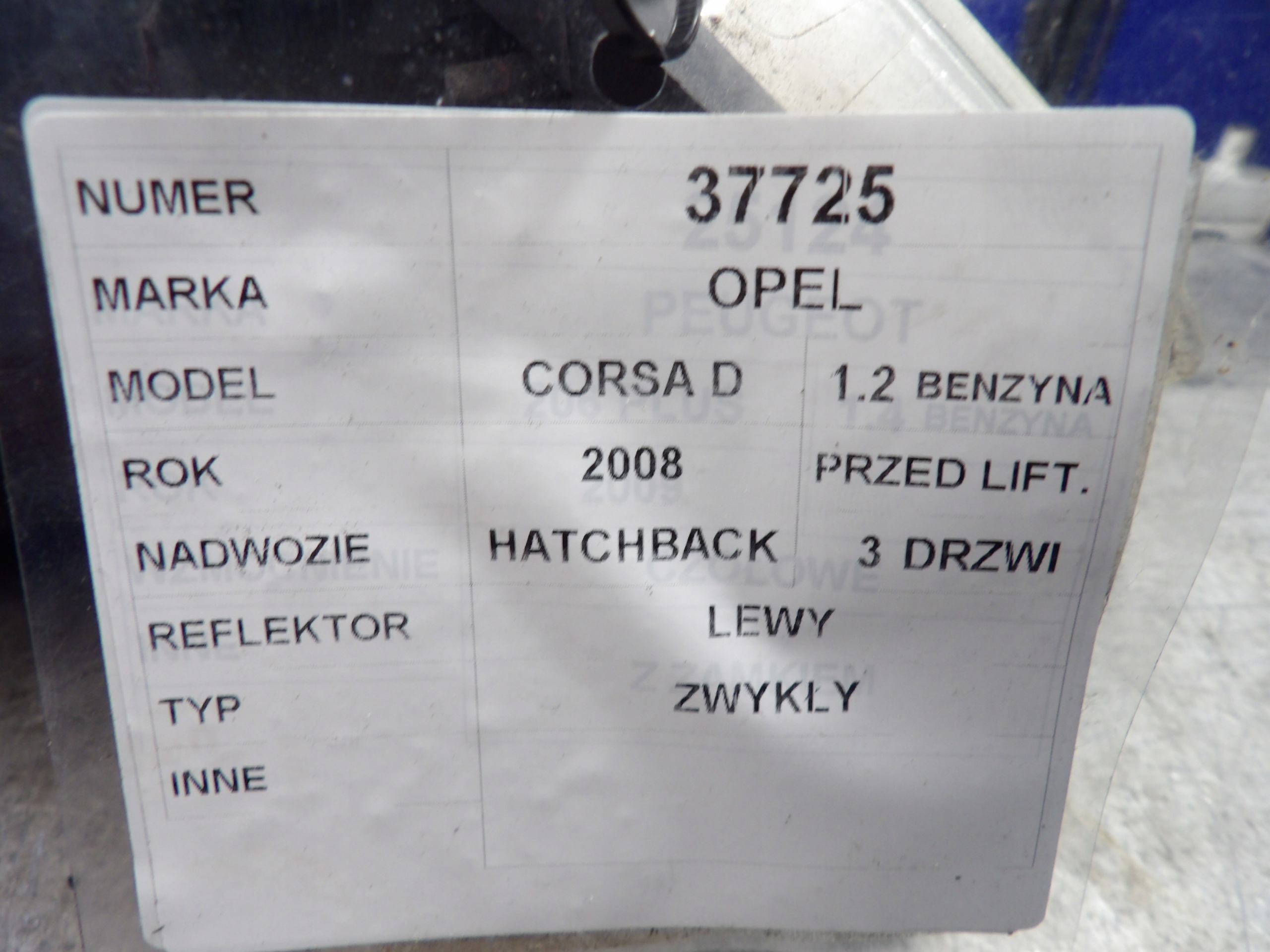 Opel Corsa D light front left 1,2B