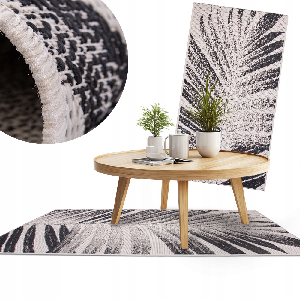 Módní koberec Lineo s hladkou tkanou texturou 80x150 Odolný venkovní koberec #A375