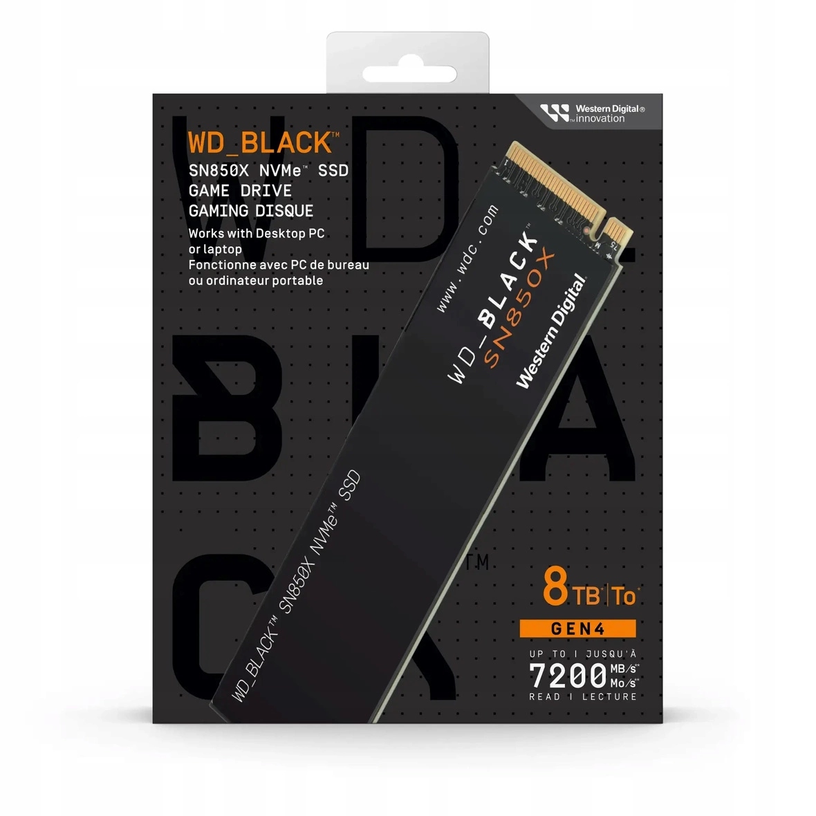 Ssd disk Wd Black SN850X 8TB M.2 2280 Pci-e x4 Gen4 NVMe (WDS800T2X0E)