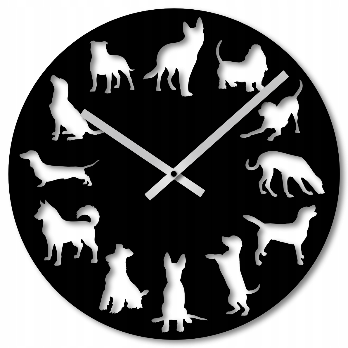 Nástěnné Hodiny 60 cm Nástěnné Hodiny Ažurové Hodiny Do Obývacího Pokoje Psi Pes