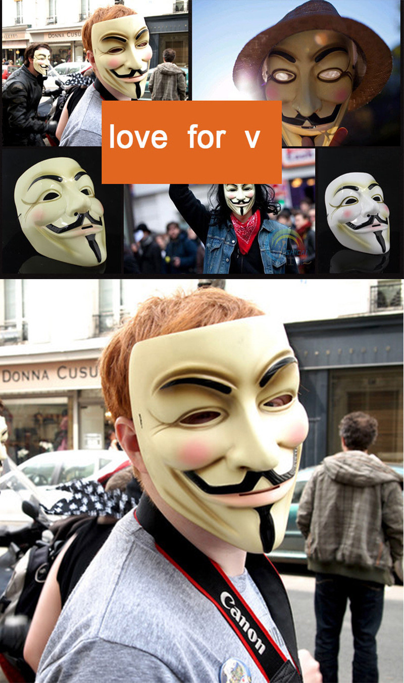MASKA ANONYMOUS V JAK VENDETTA STOP ACTA HALLOWEEN biała bal karnawałowy Model Vendeta