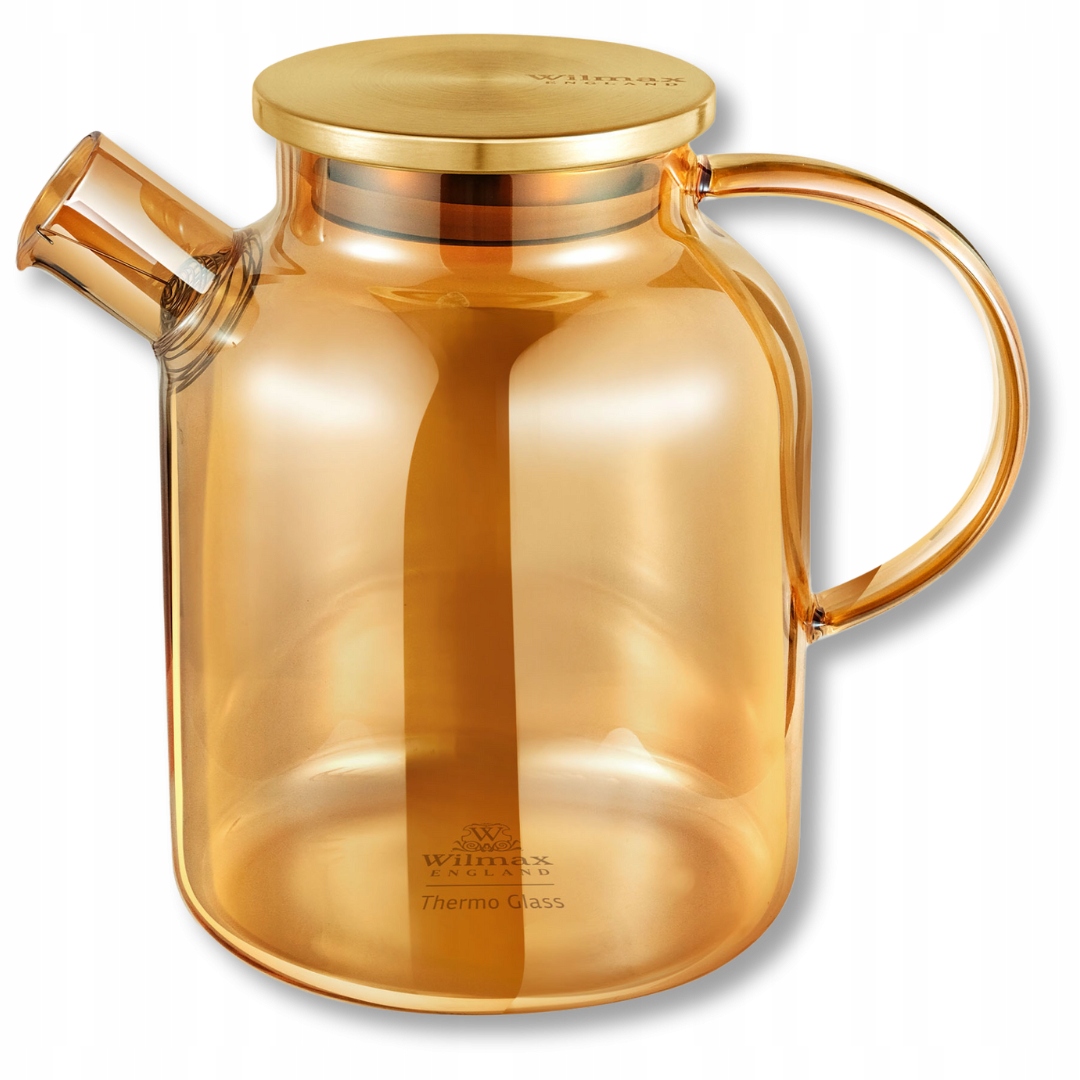 Konvička na přípravu čaje z termo skla Wilmax 1,6L Zlatá barva