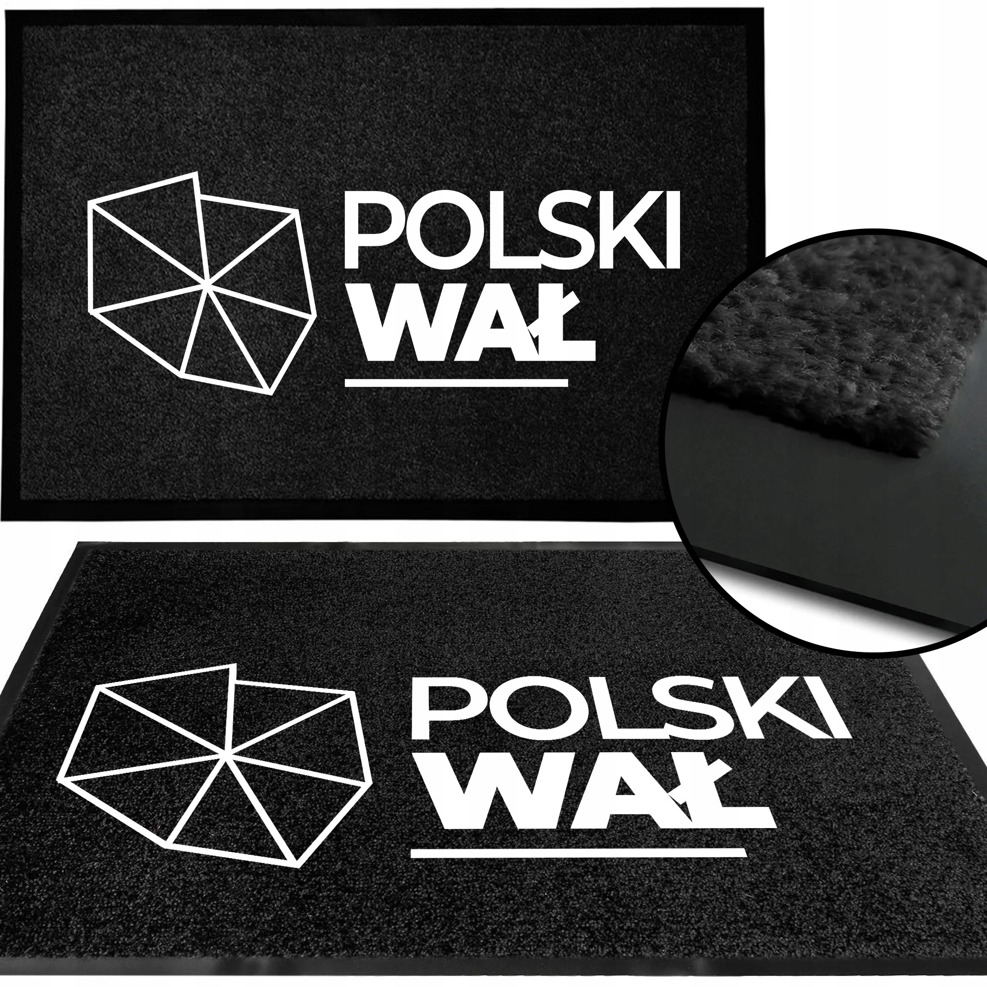Wycieraczka Wejściowa Monochrom Czarna Pod Drzwi 40X60 Napis Polski Wał Wz