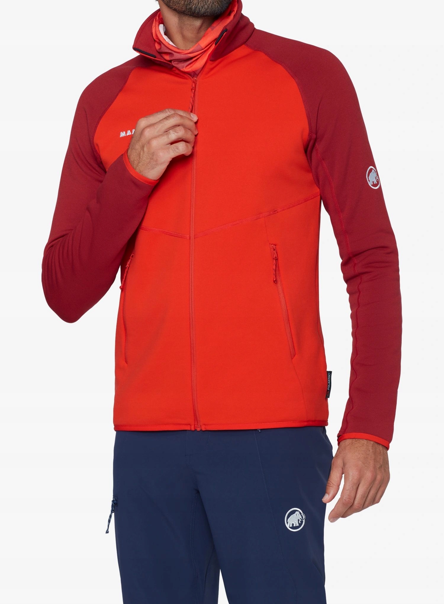 Mikina bez kapuce Mammut Aconcagua ML Jacket červená/dark red XXL