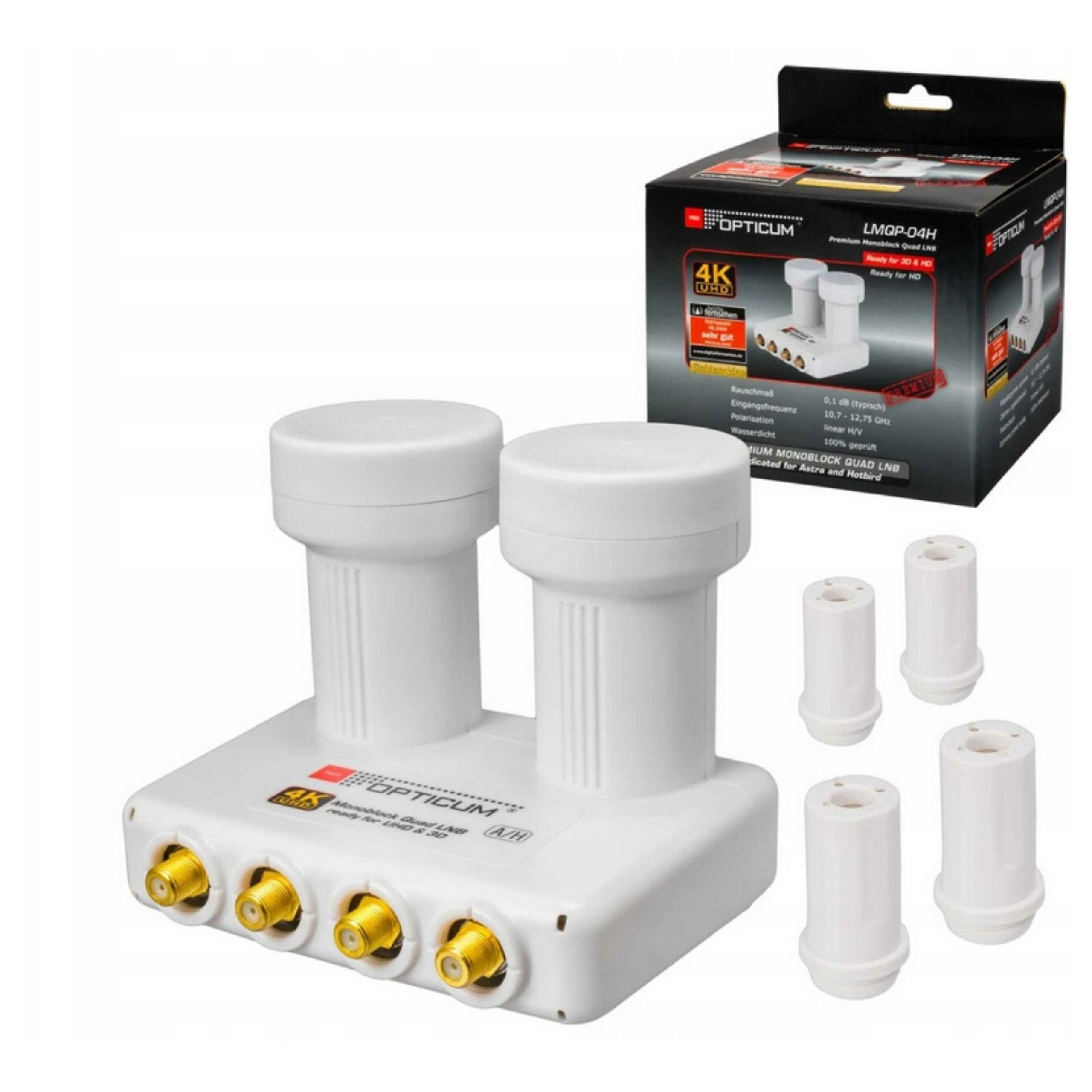 Převodník Monoblock Quad LMQP04H příjem Hotbird Astra pro 4 tunery