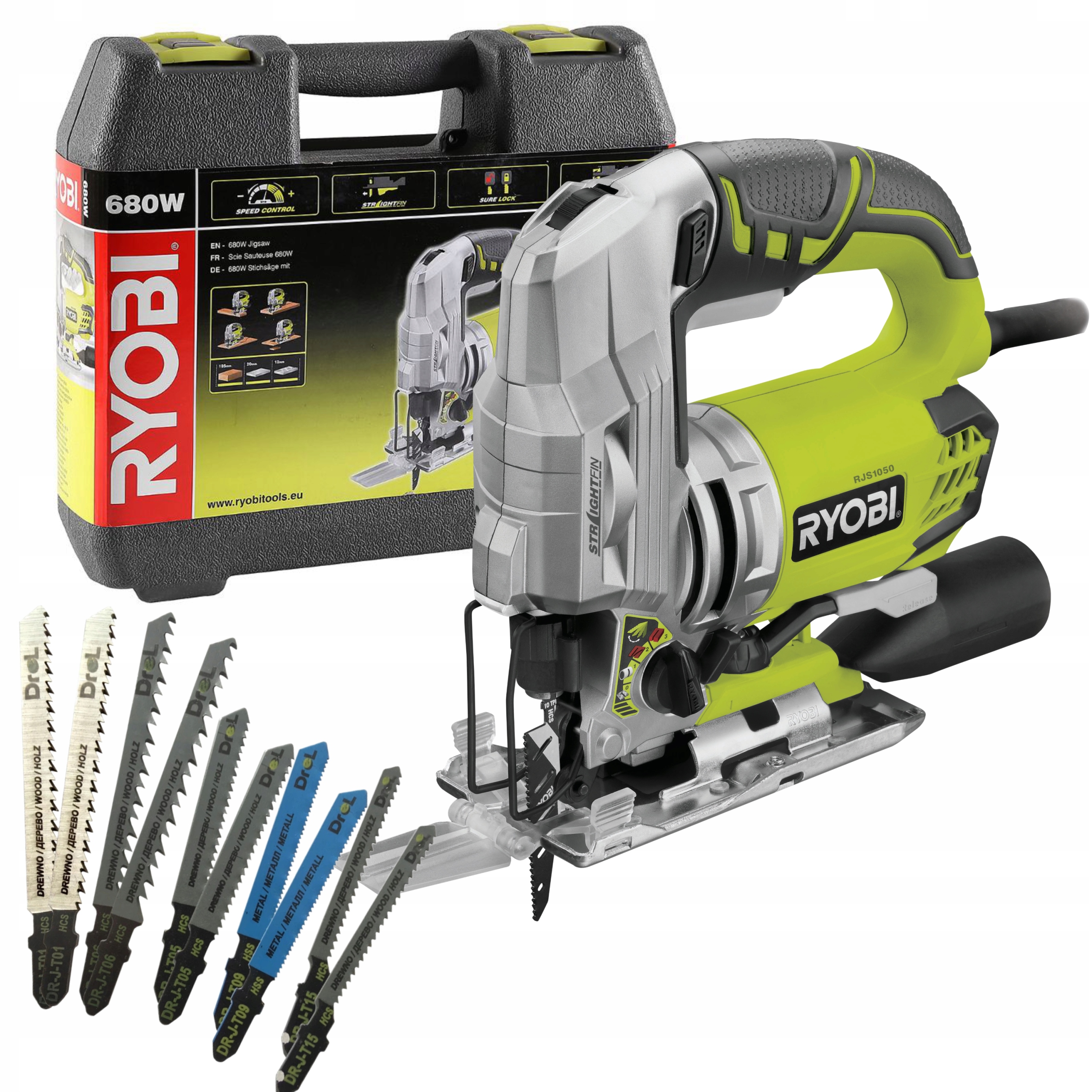 Лобзик Ryobi Rjs1050-K валіза + 10x пильний диск
