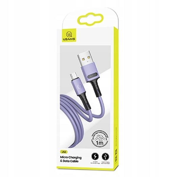Usams Kabel U52 microUSB 2A Fast Charge1m purpurowy/purple SJ435USB04 (us-s