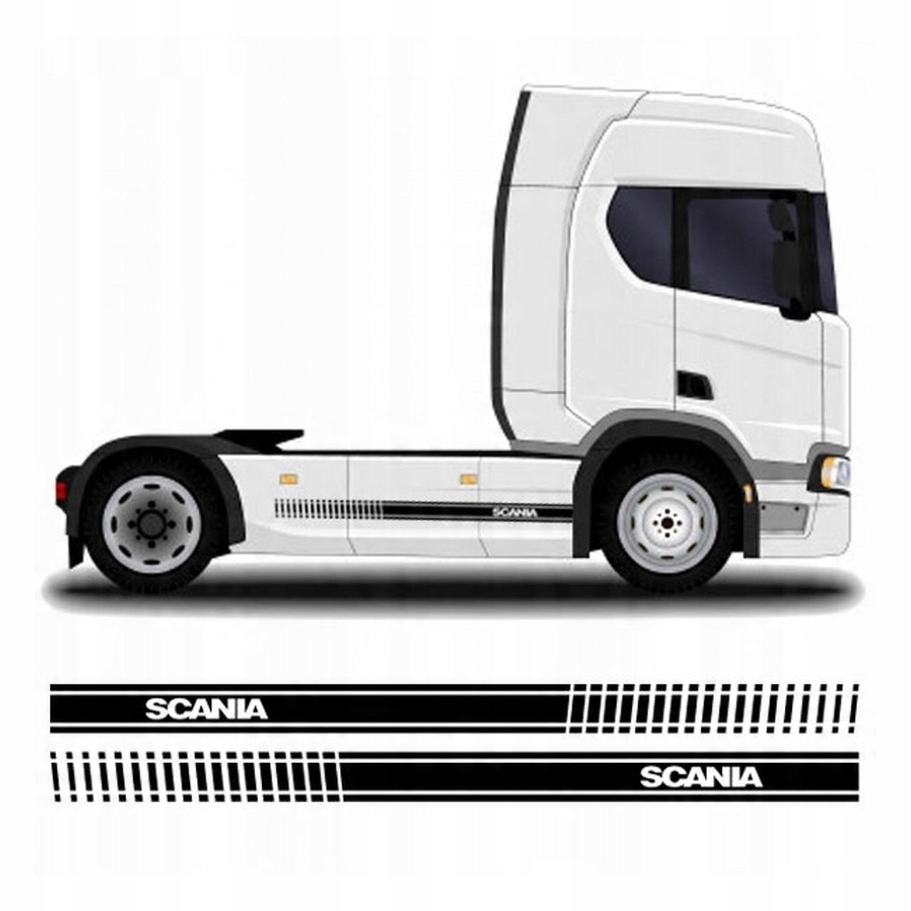 Naklejki pasy do Scania na bok spojler międzyosiowy
