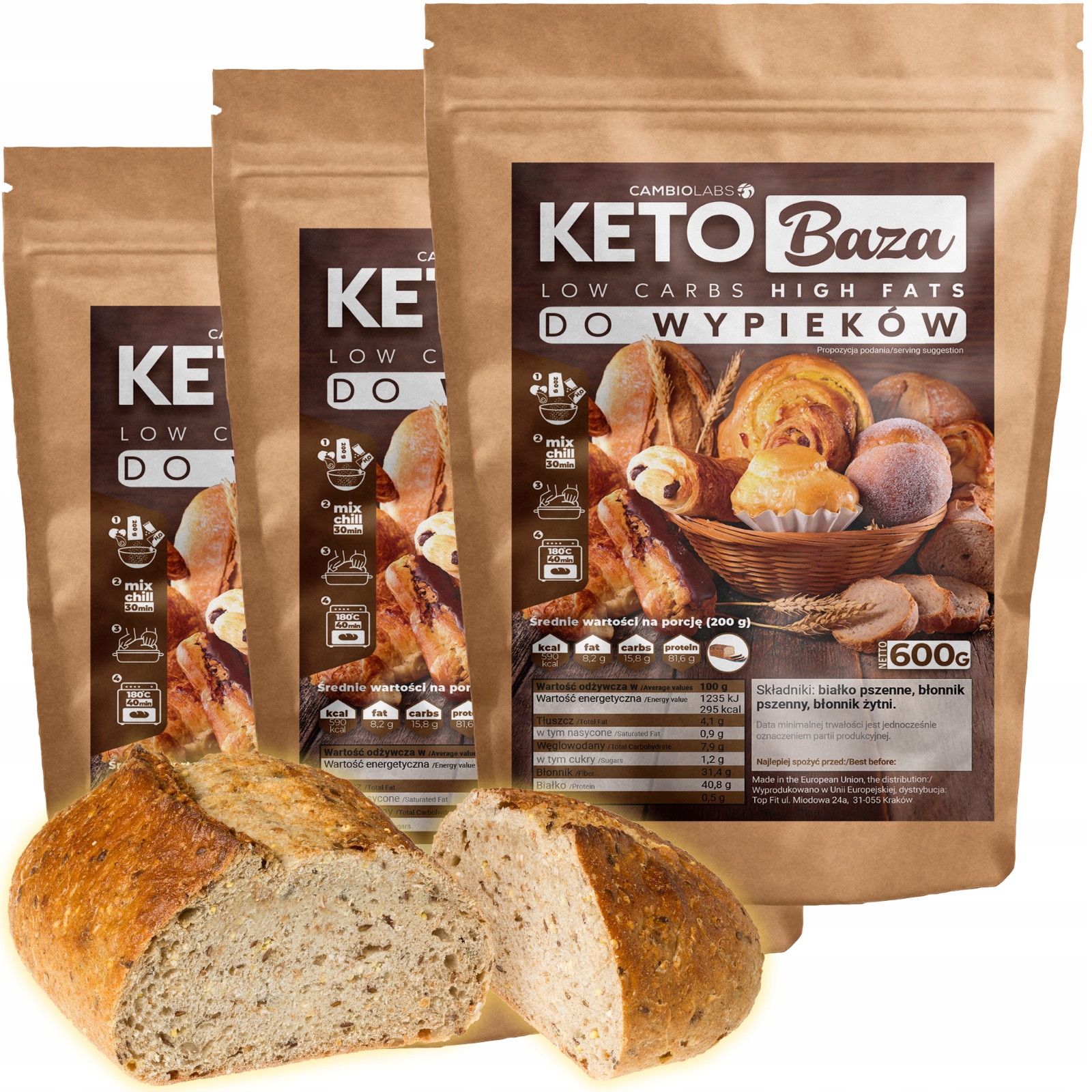 Mieszanka Keto Uniwersalna! x3 chlebowa, do ciasta