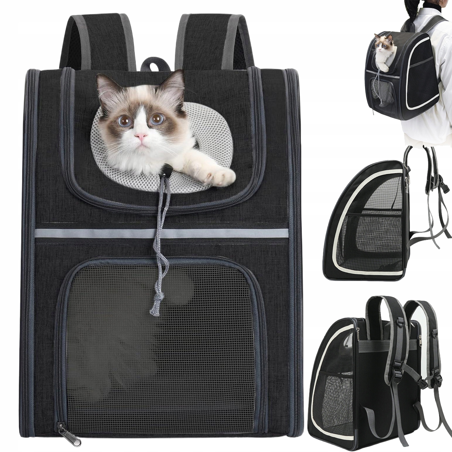 Levně Batoh Pro Kočky Psa Přepravka Skládací Velká Kapacita 31,6*28,5*40 CM