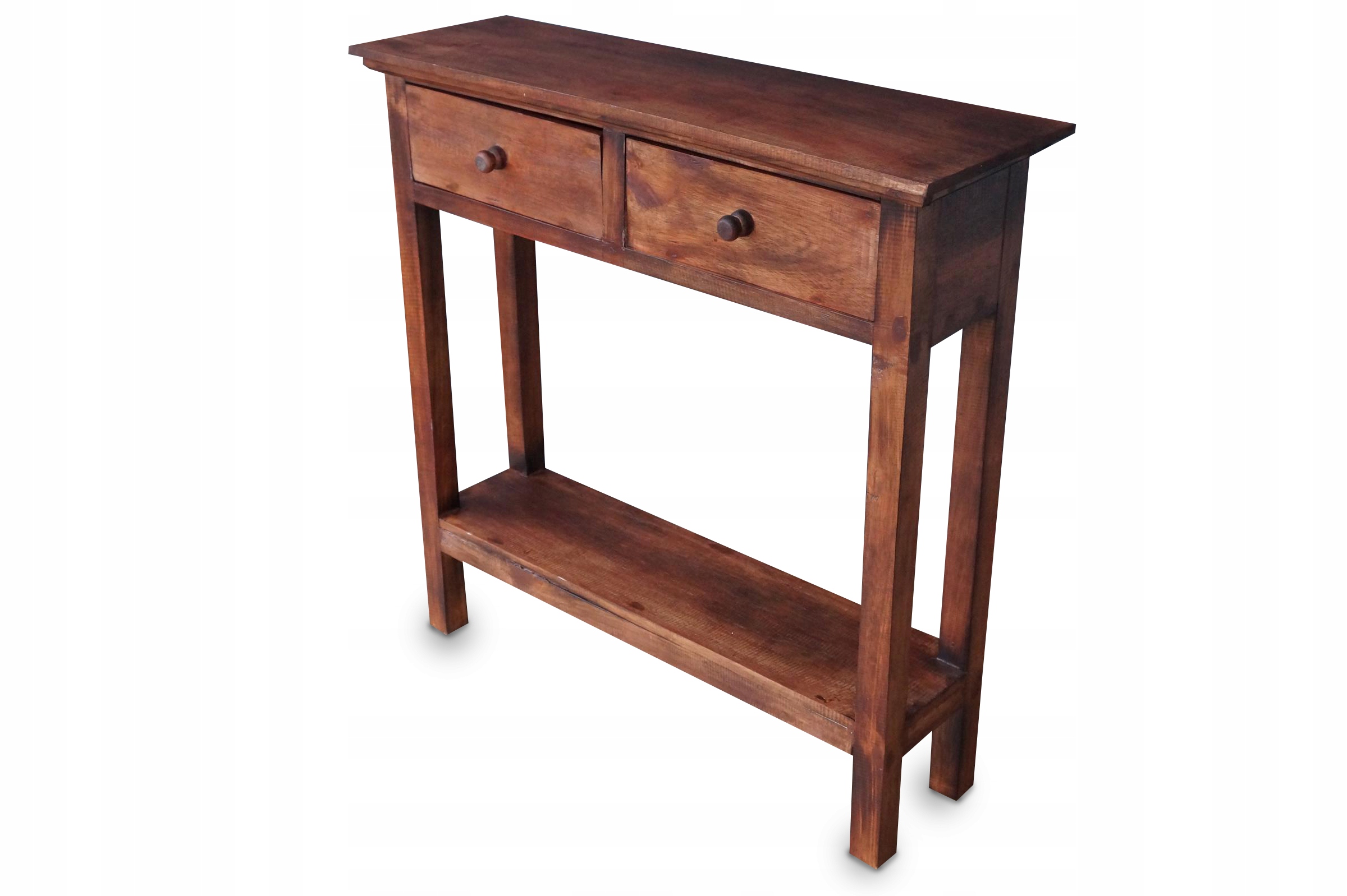 DREWNIANA KONSOLA Z SZUFLADAMI 80 CM HANDMADE Marka inna