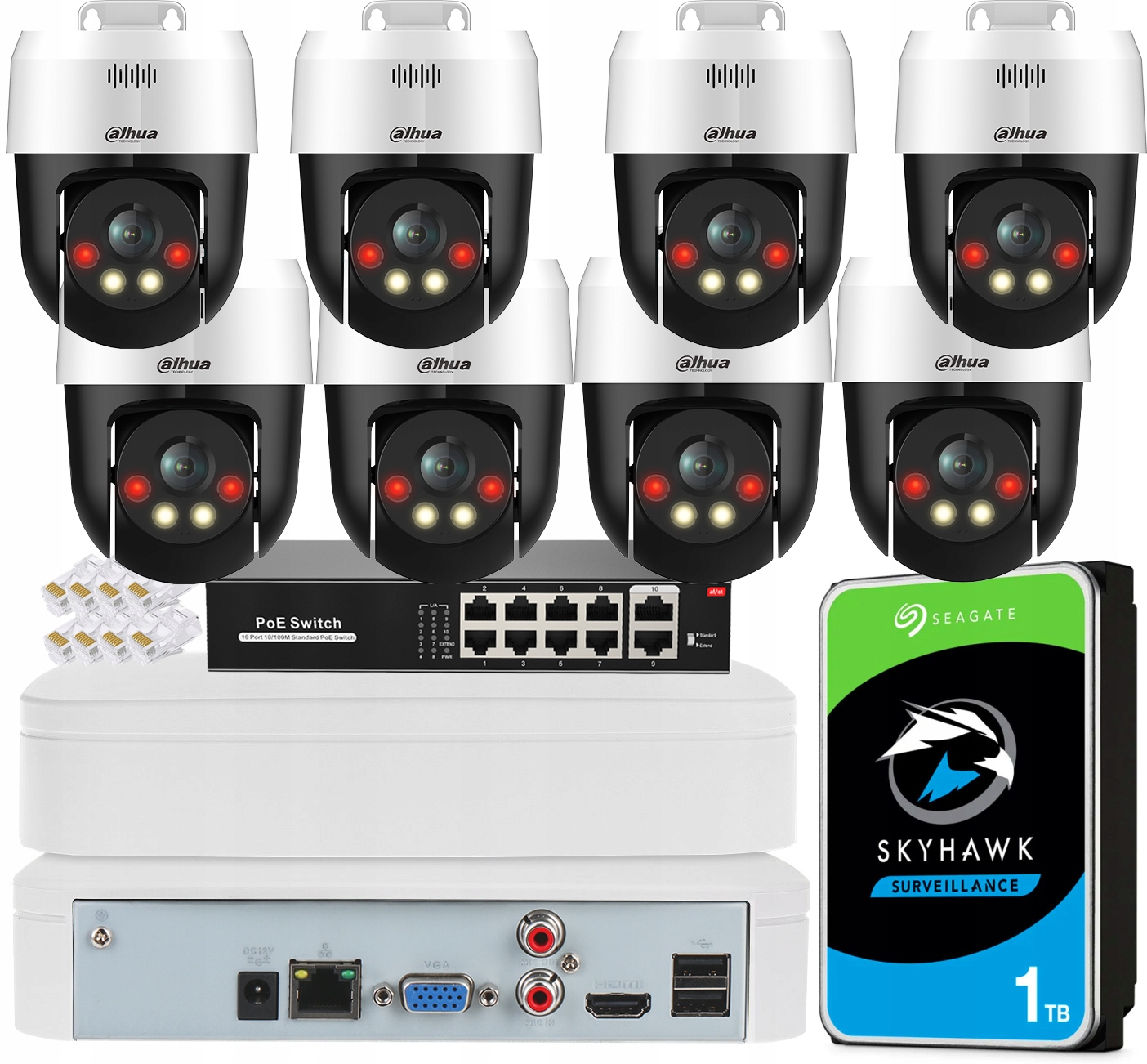 Sada na monitorovanie Dahua 8 rotačných kamier 5Mpx Ir/led 30 m 8CH rekordér
