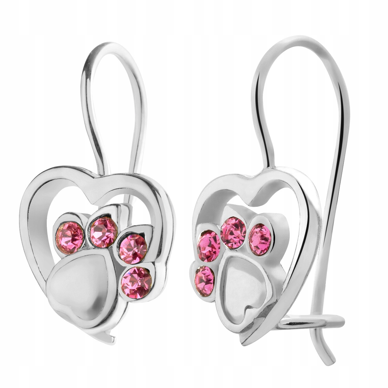 Stříbrné Náušnice Pro Děti, Závěsné Tlapky, Stříbro