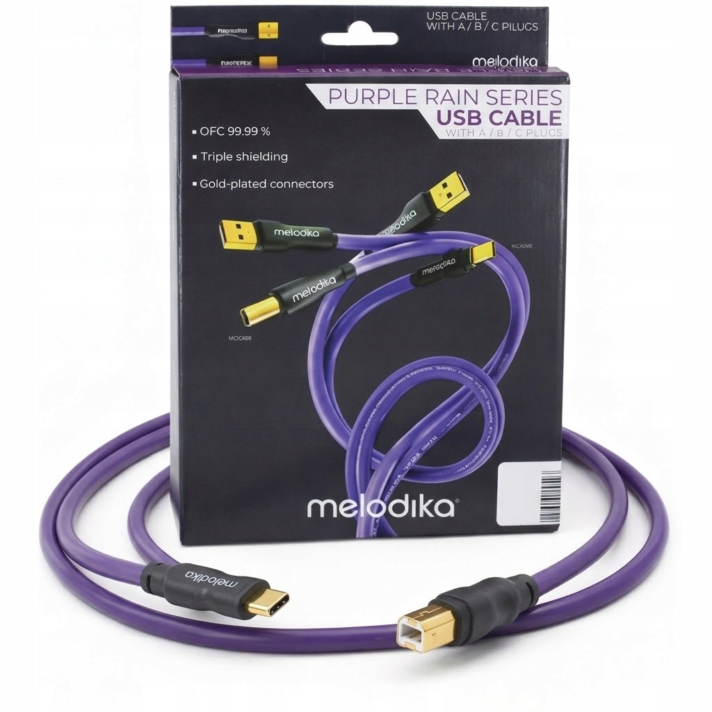 Melodika MDUCB20 Kabel Usb Typu C-b Purple Rain Pozłacane Wtyki 24K 2m