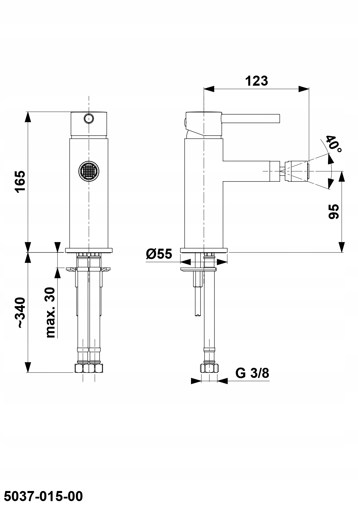 BATERIA BIDETOWA STOJĄCA CZARNY MAT KFA ARMATURA Marka Kfa
