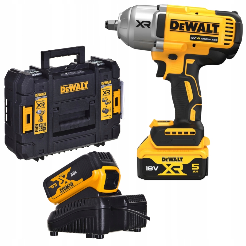 Úderový skrutkovač kľúč DeWalt DCF900P2T 1/2 18V 2x5,0Ah kufor Tstak