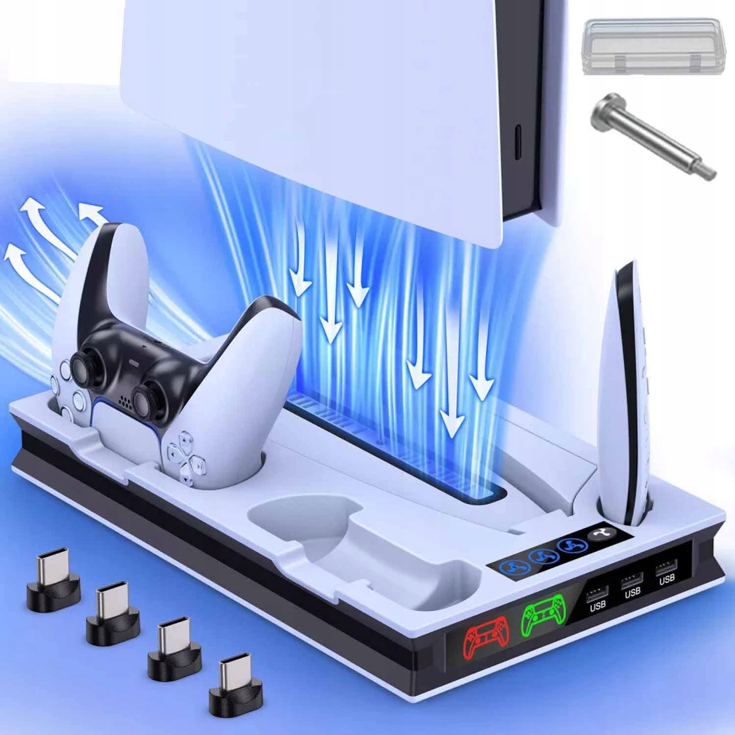 Stacja Ładowarka Pady Podstawka Chłodząca 2w1 Stacja Dla PS5 Padów