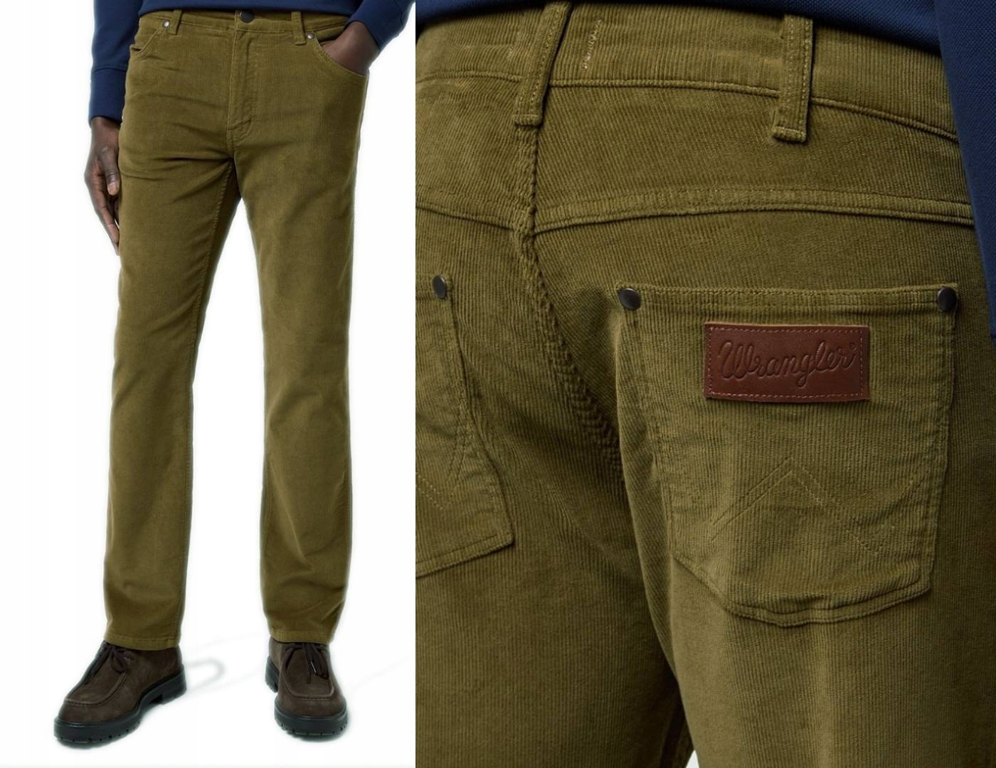 Wrangler Hnědé manšestrové kalhoty Jeans Greensboro 803 Kangaroo W34 L30