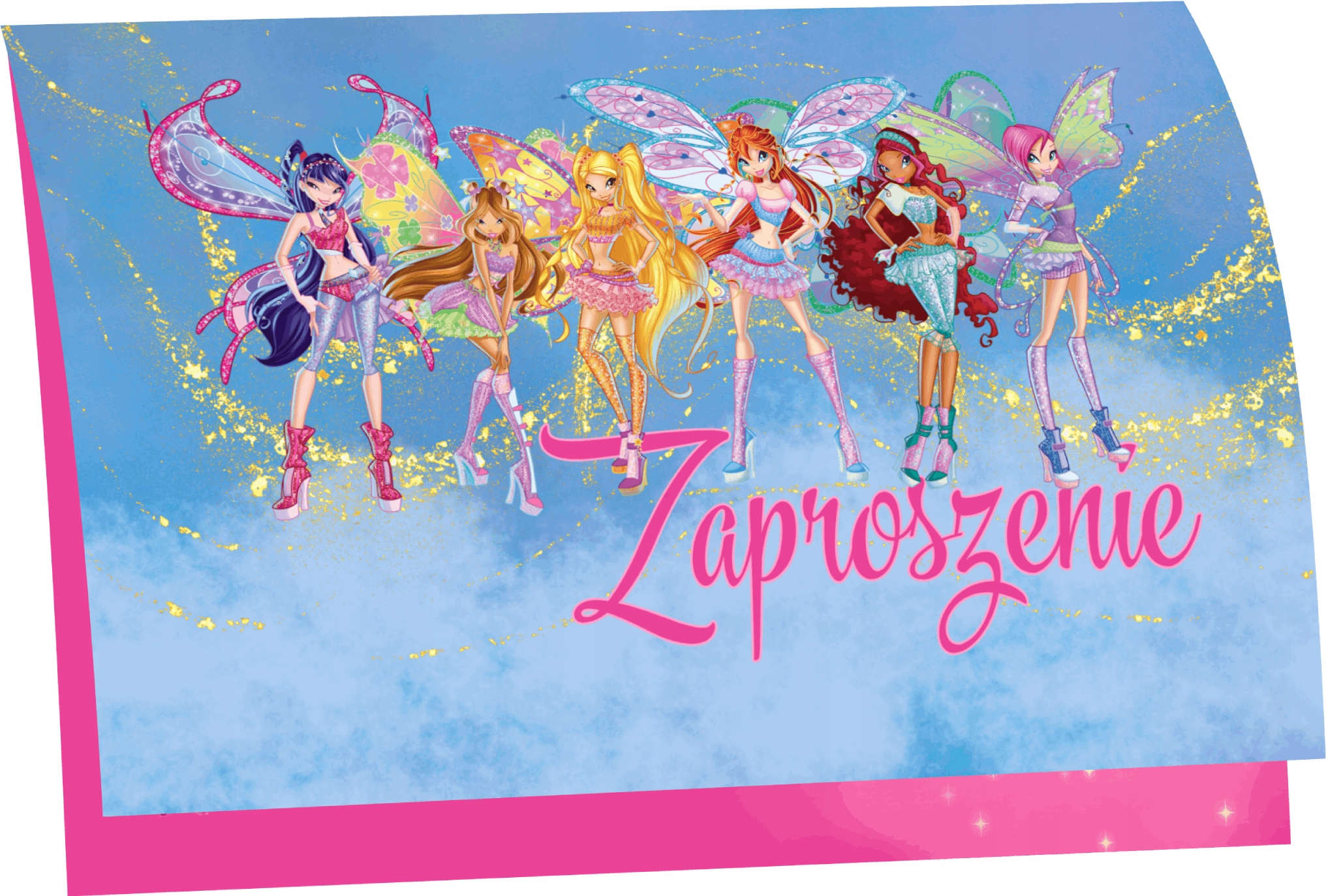 ZAPROSZENIE ZAPROSZANIA WINX BAJKI WIELE WZORÓW 20x15 cm