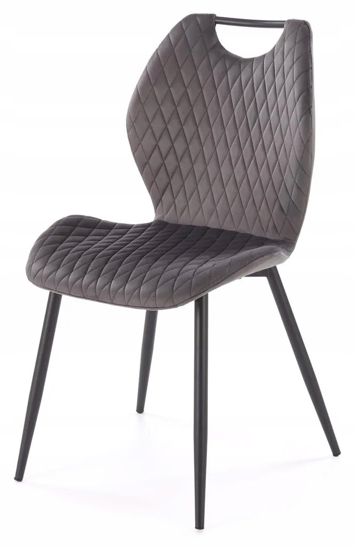 Halmar Krzesło K569 – Metalowe Szare Czarne Z Uchwytem Nowoczesne Stylowe