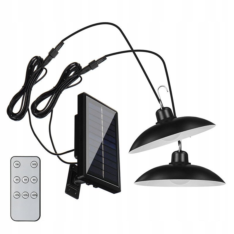 ZESTAW 2x ŻYRANDOL LAMPA SOLARNA WISZĄCA LED PILOT Moc lampy 3.6 W