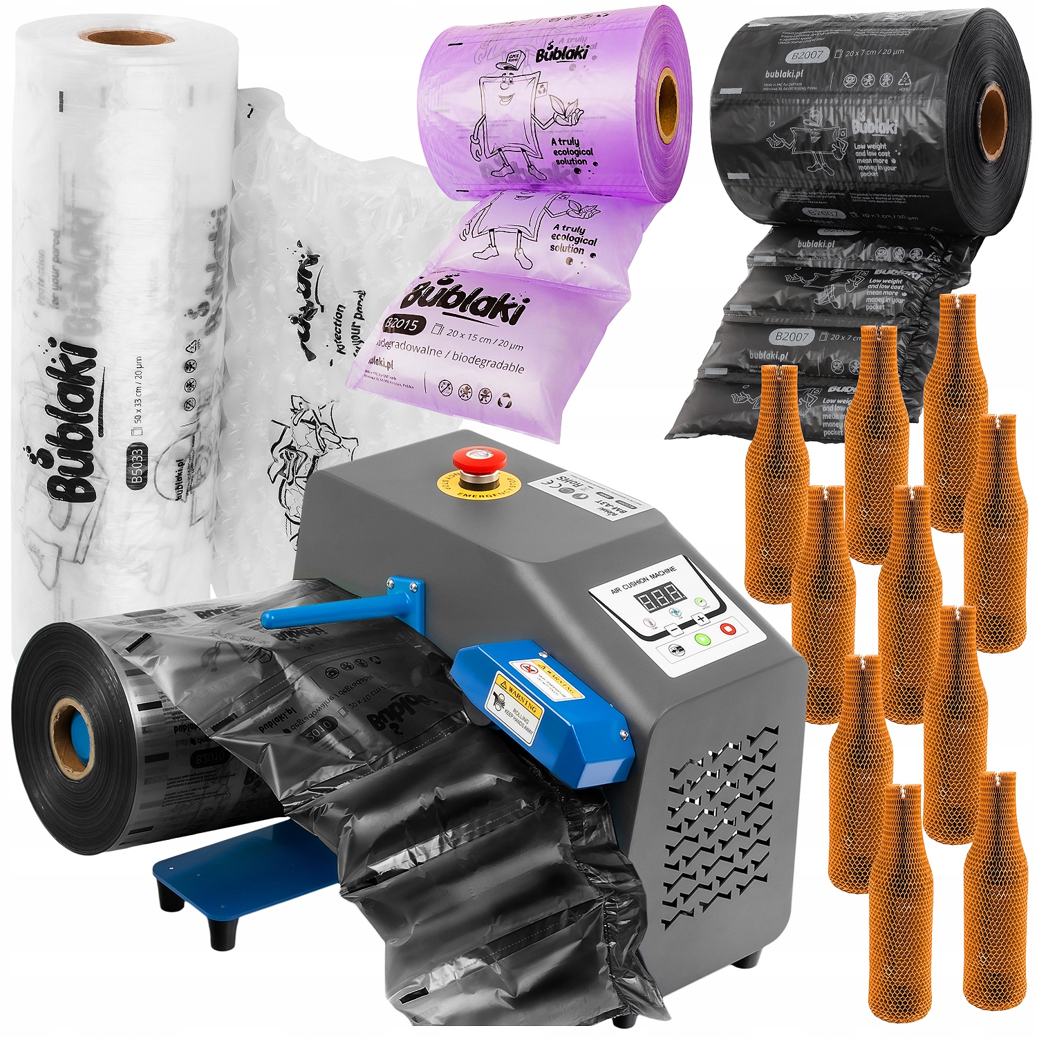 ZESTAW STARTOWY MASZYNA WYPEŁNIACZE POWIETRZNE +GRATIS 10x RĘKAWY PAPIEROWE