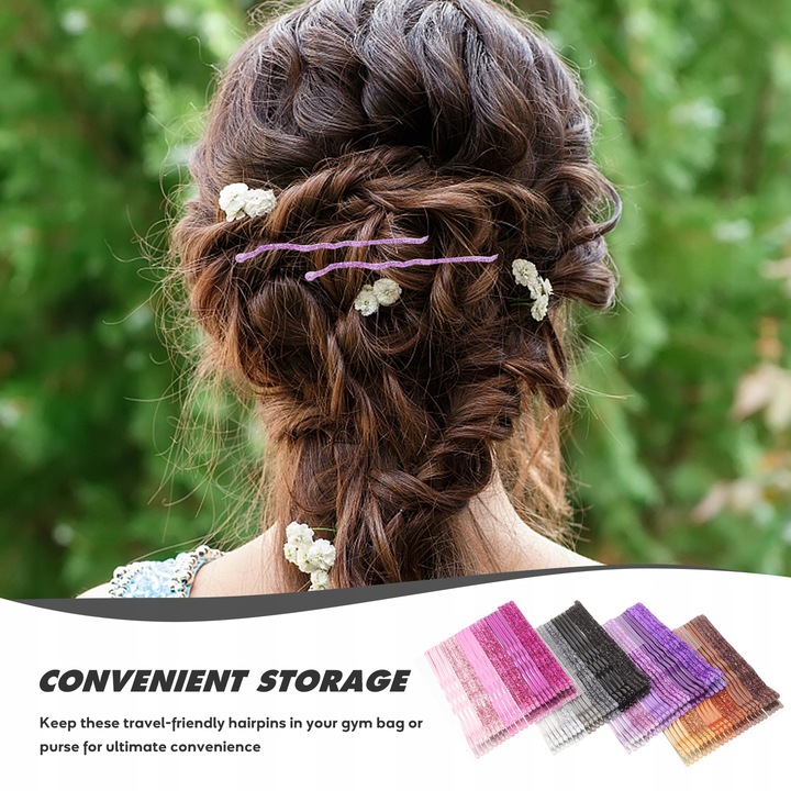 METALOWE KLIPSY Z BROKATEM - 96SZT. DO WŁOSÓW Długość 5 cm