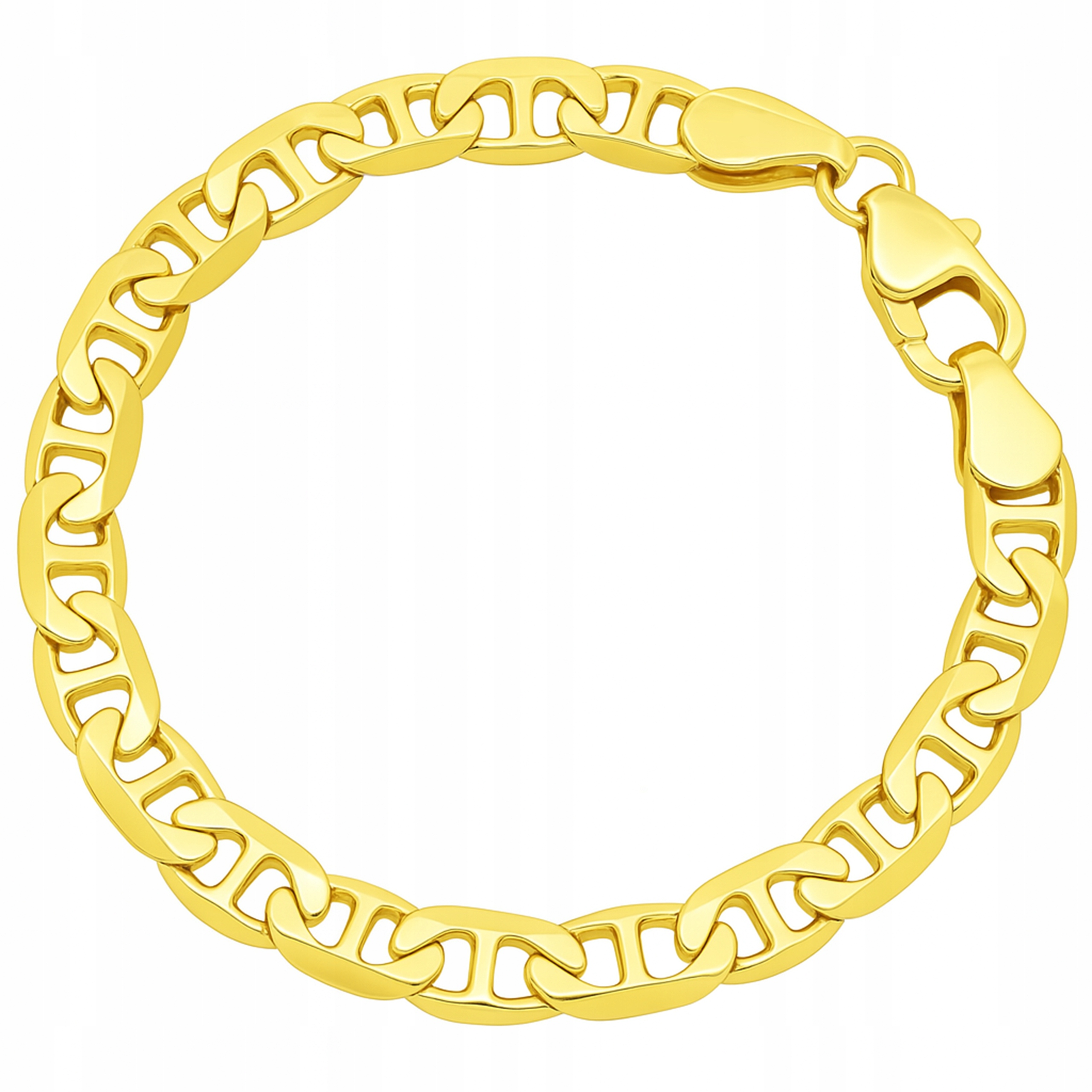 Zlatý Náramek Gucci Marina Plný 3,8 mm Pánský Kovaný 21 cm Stříbro 925