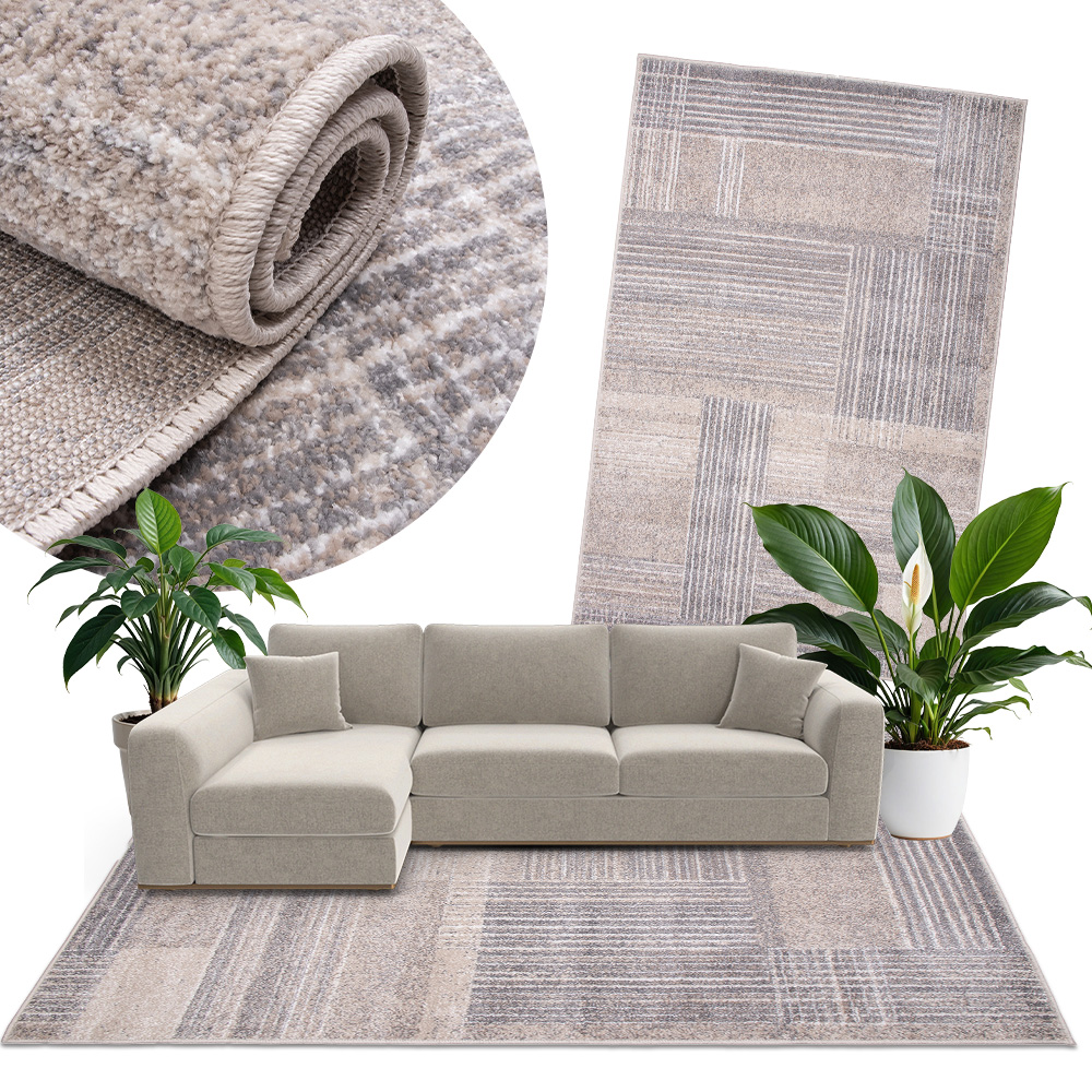 Koberec Do Obývacej Izby Do Obývačky 190X133 Cappuccino Módny Vzor