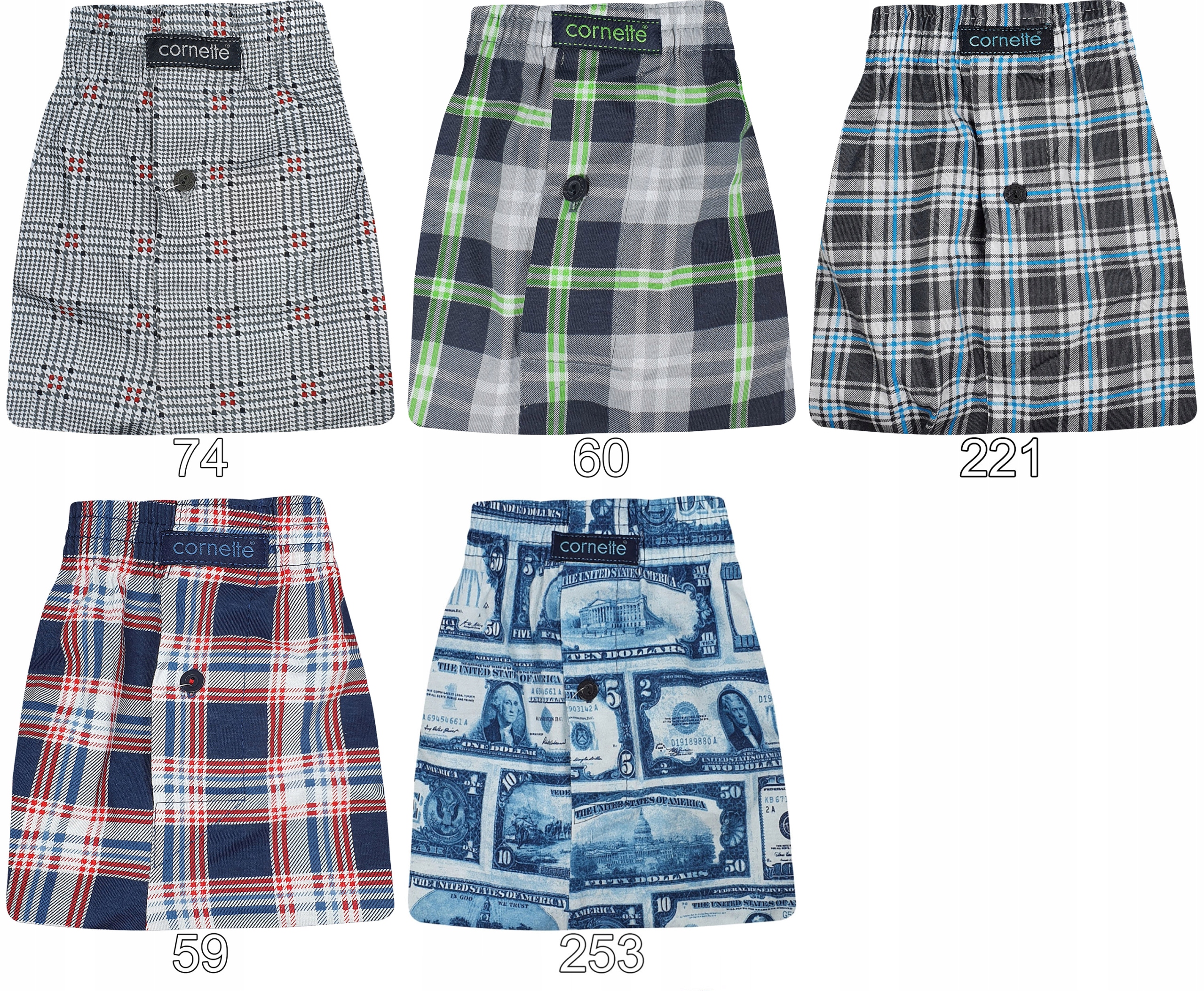 BOKSERKI luźne CORNETTE COMFORT - dużo wzorów r S Rozmiar S